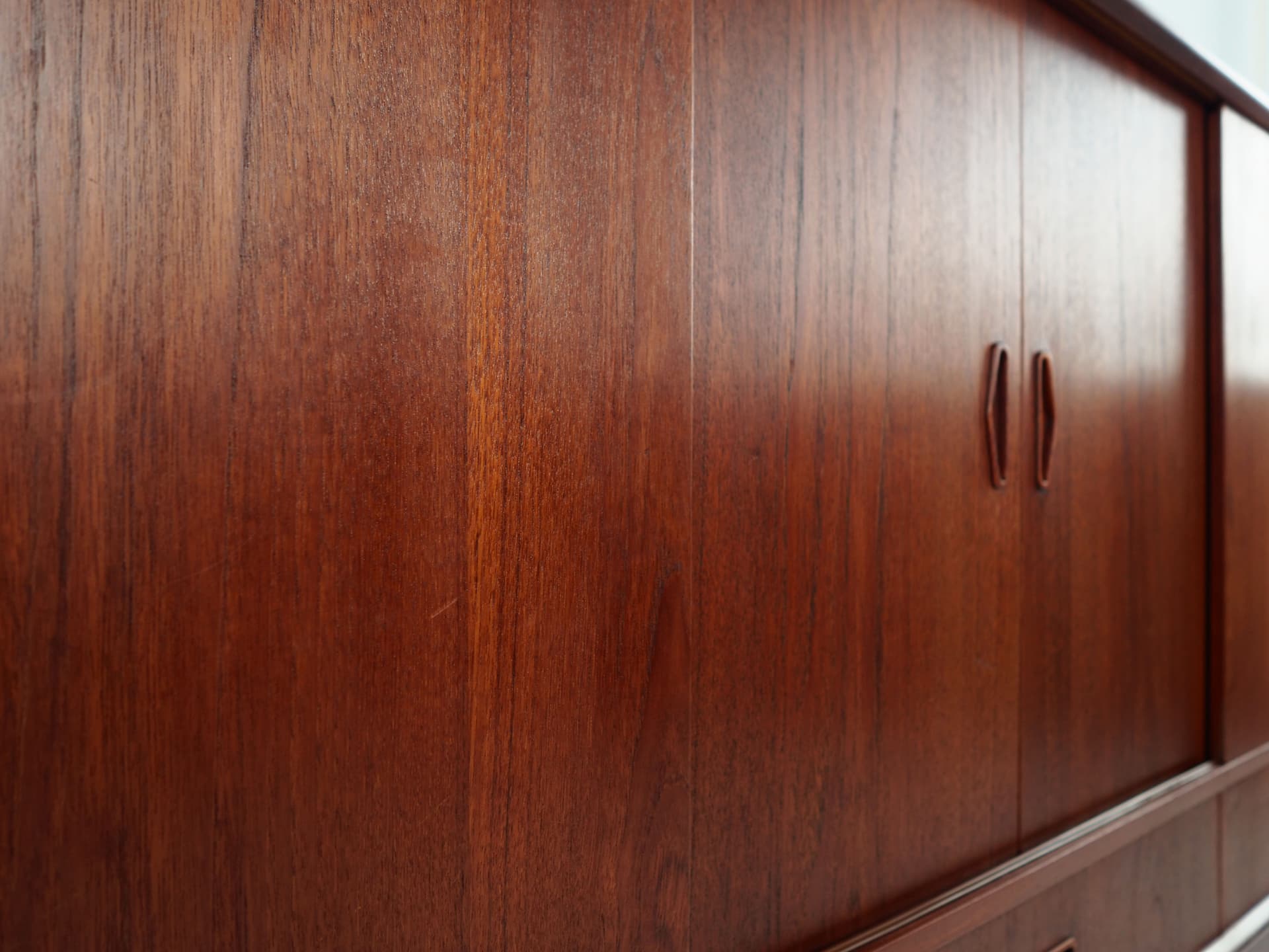 Highboard, dark brown, teak, Denmark, 1970s - 64535