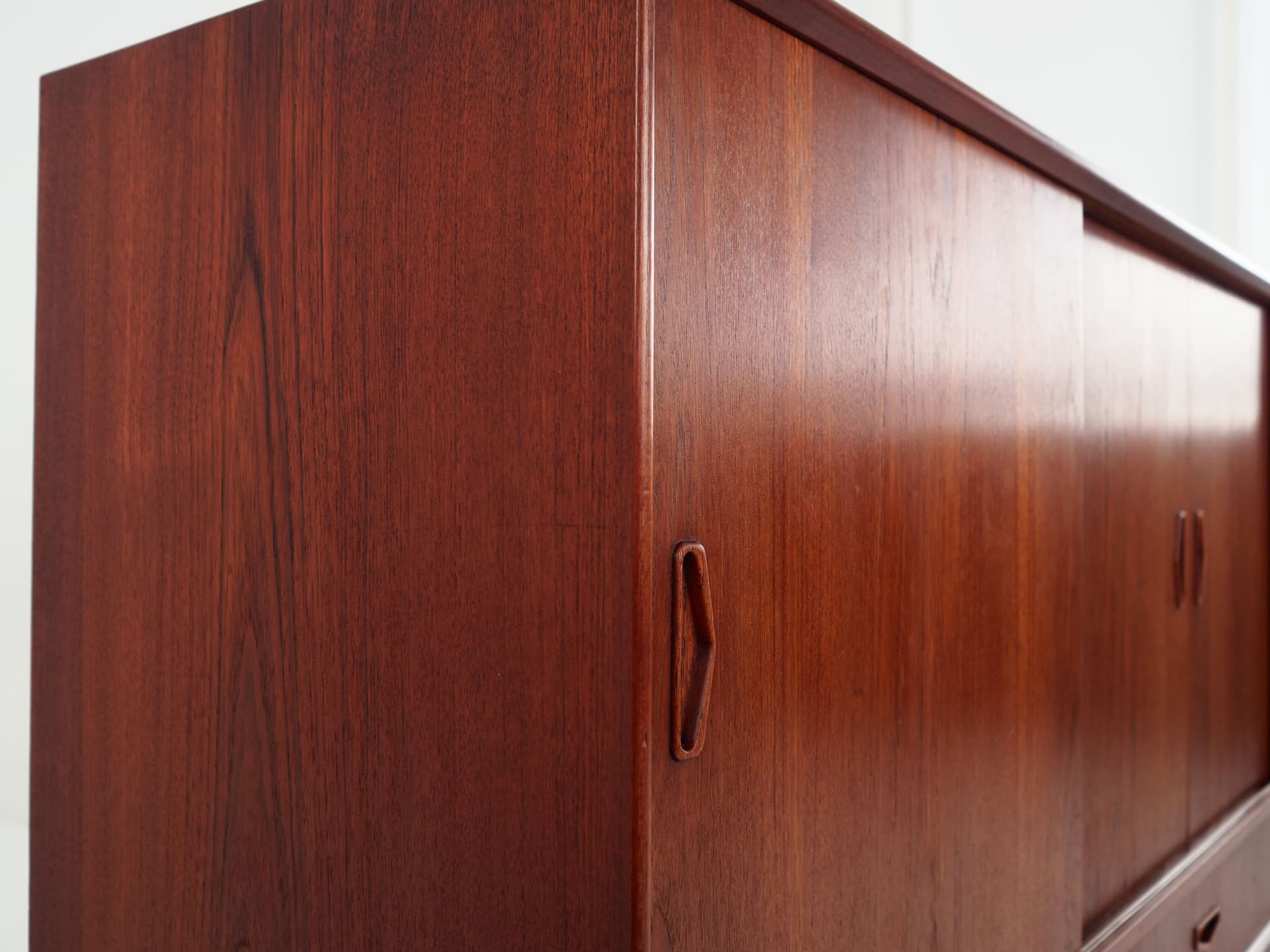 Highboard, dark brown, teak, Denmark, 1970s - 64534