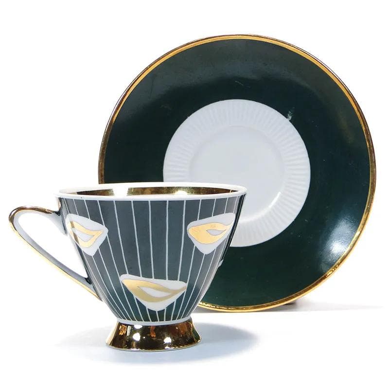 Filiżanka Kwiatogal, szary, porcelana, Polska, lata 60. - 30859