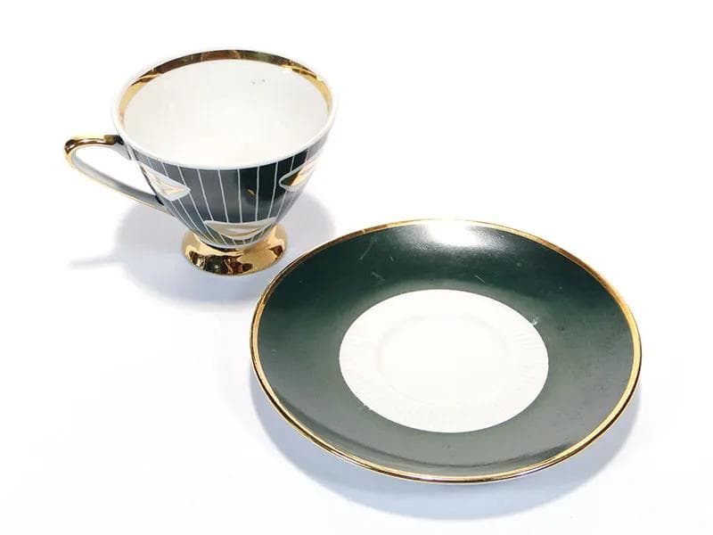 Filiżanka Kwiatogal, szary, porcelana, Polska, lata 60. - 30857