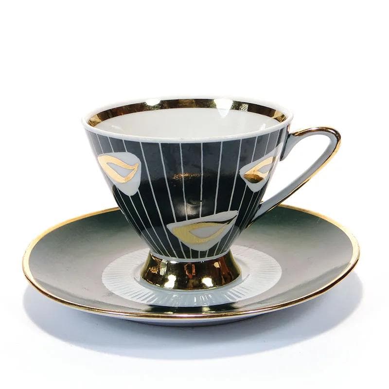 Filiżanka Kwiatogal, szary, porcelana, Polska, lata 60. - 30855