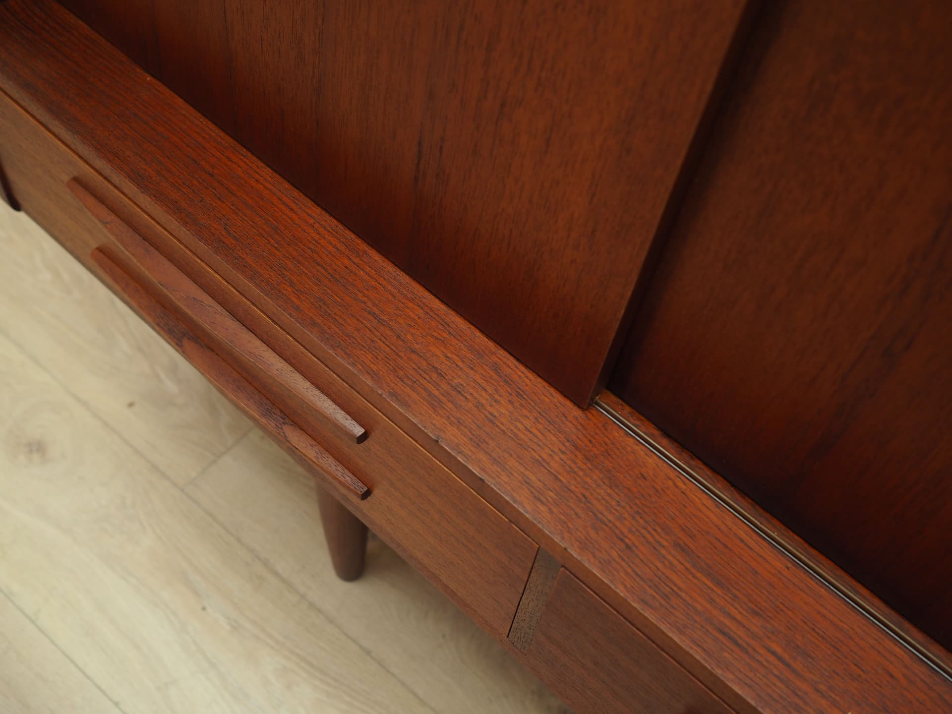 Highboard, dark brown teak, Denmark, 1960s. - 64519