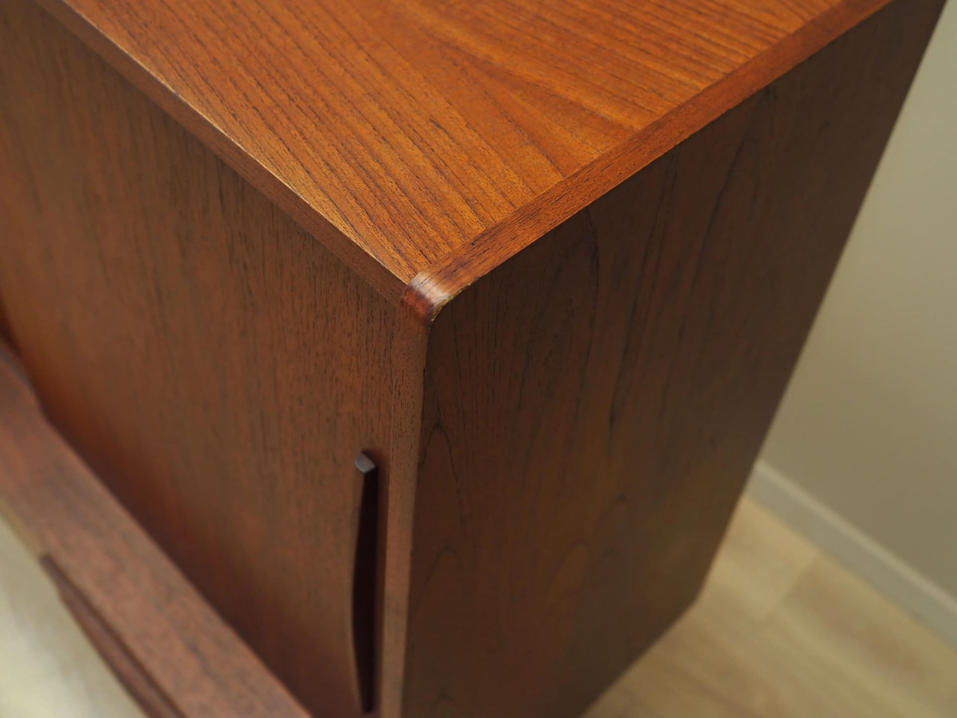 Highboard, dark brown teak, Denmark, 1960s. - 30695