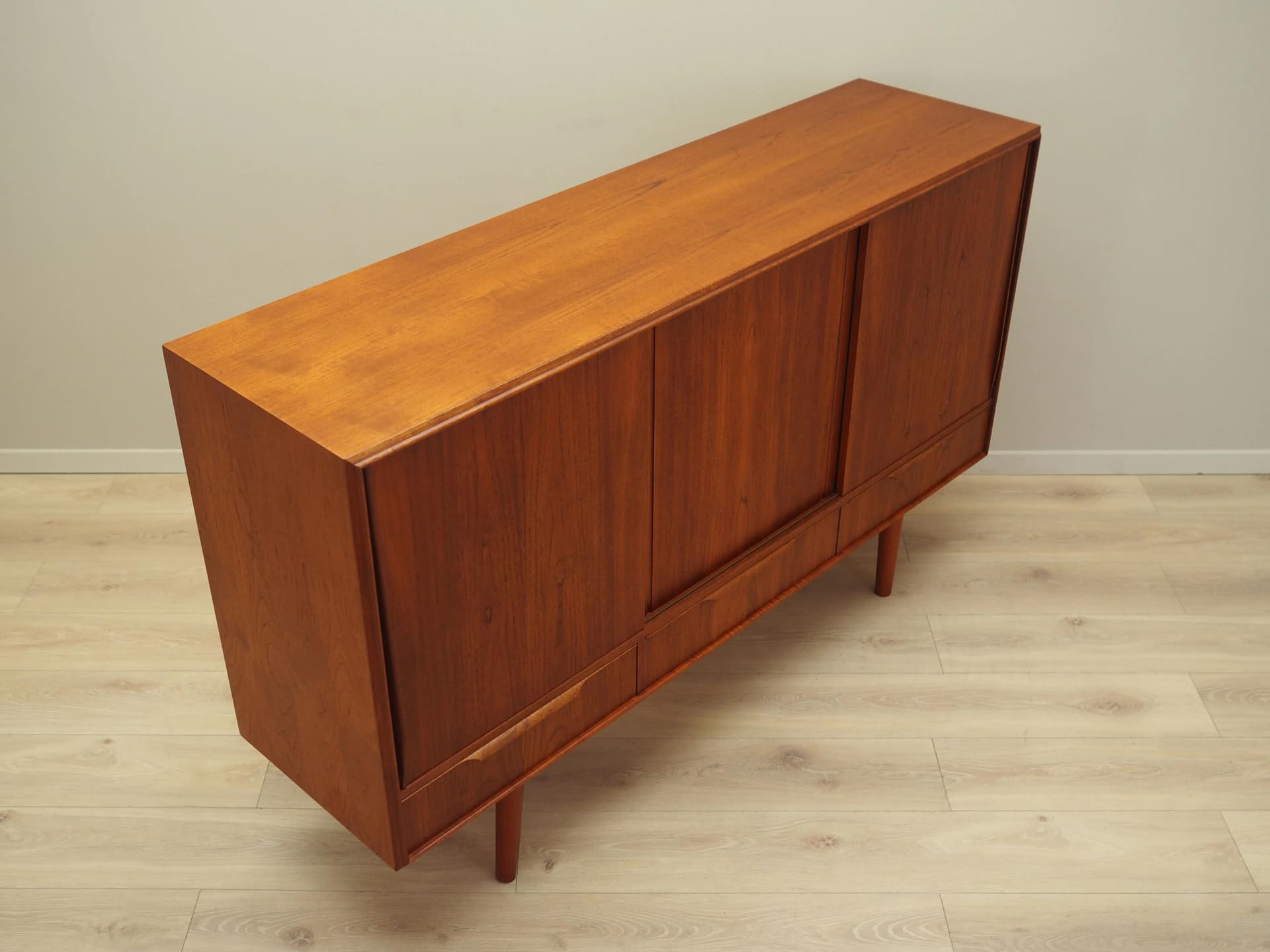 Highboard, orange teak, Denmark, 1970s. - 30675
