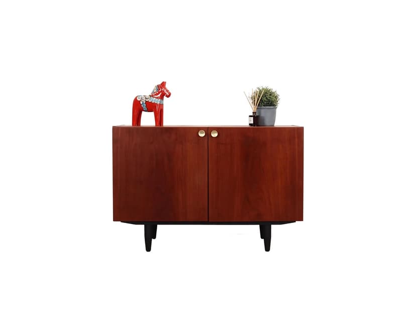 Szafka, mid-century modern, teak pomarańczowy, Dania, lata 70.