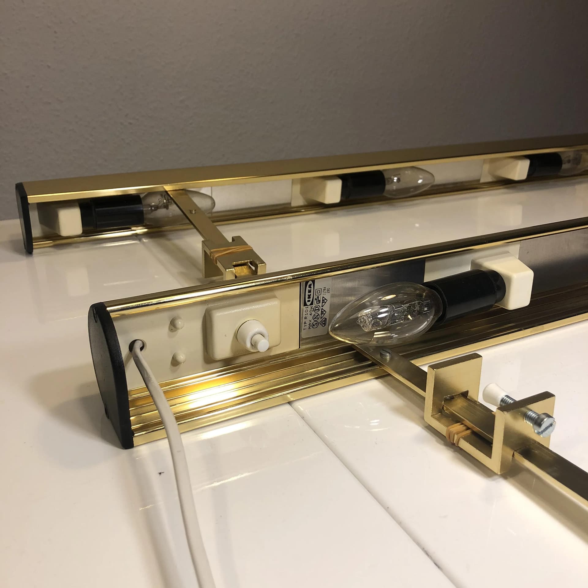 Złocony modernistyczny kinkiet, Ikea, Szwecja, lata 90. - 30766