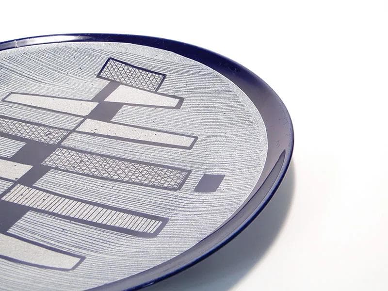 Decorative plate, navy blue, porcelain, Poland, 1960s. - 30806