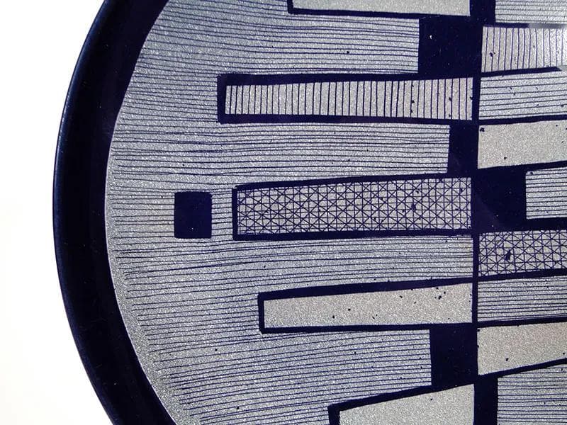 Decorative plate, navy blue, porcelain, Poland, 1960s. - 30804