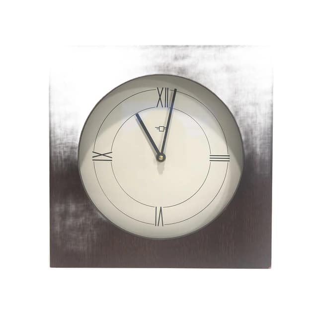 Zegar ścienny, mahoniowy brąz, drewno orzech, szkło, Niemcy, lata 80. - WYMIARY