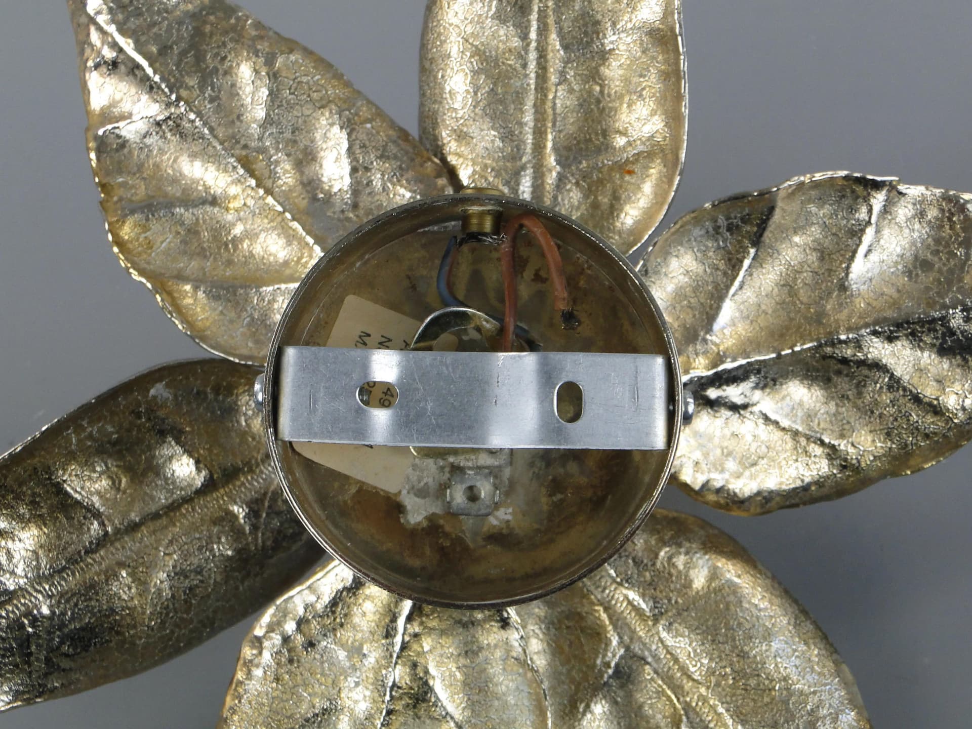 Wall sconce, Hollywood Regency, silver brass, by W. Daro, Belgium, 1970s. - 31045