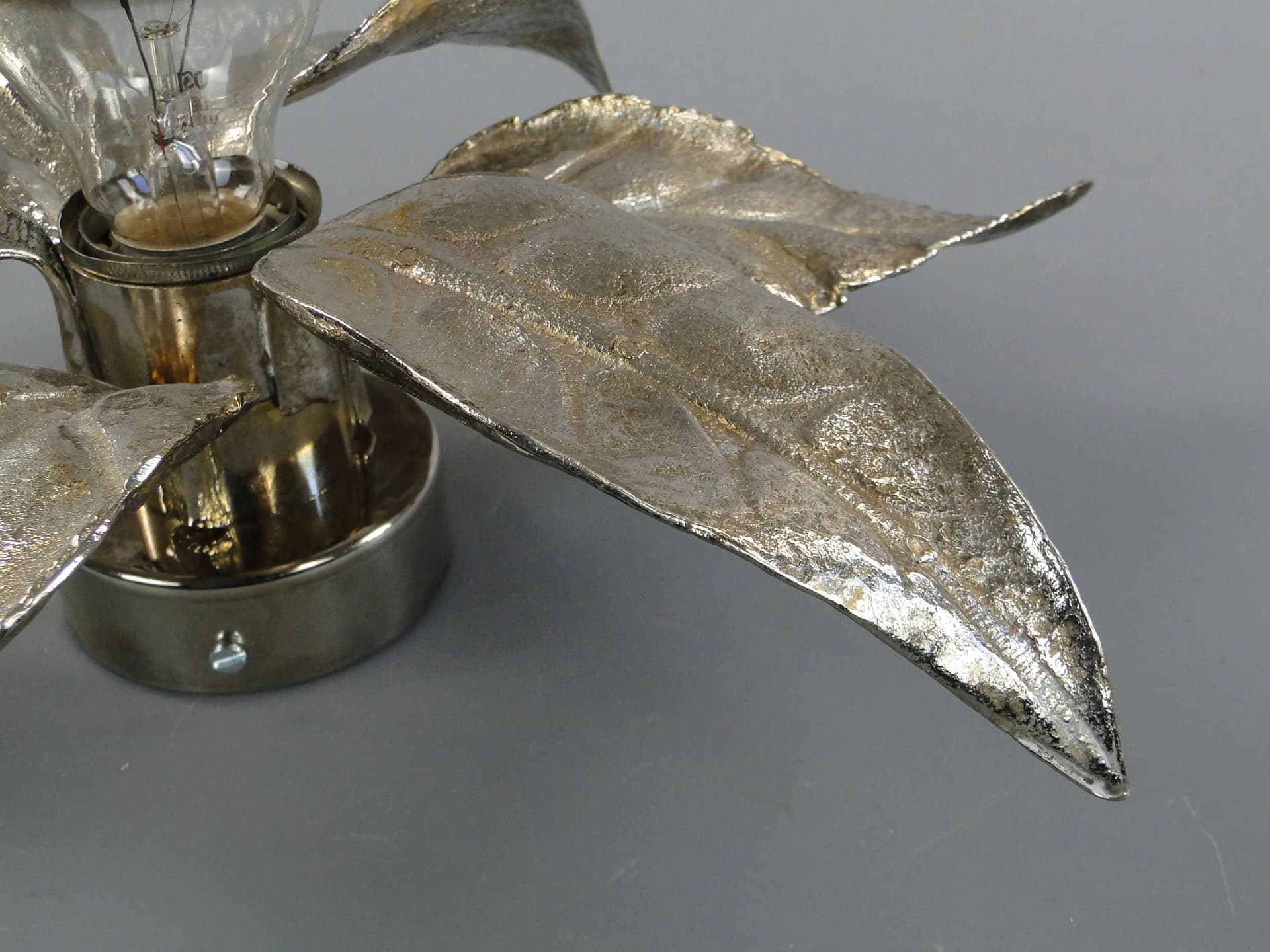 Wall sconce, Hollywood Regency, silver brass, by W. Daro, Belgium, 1970s. - 31043