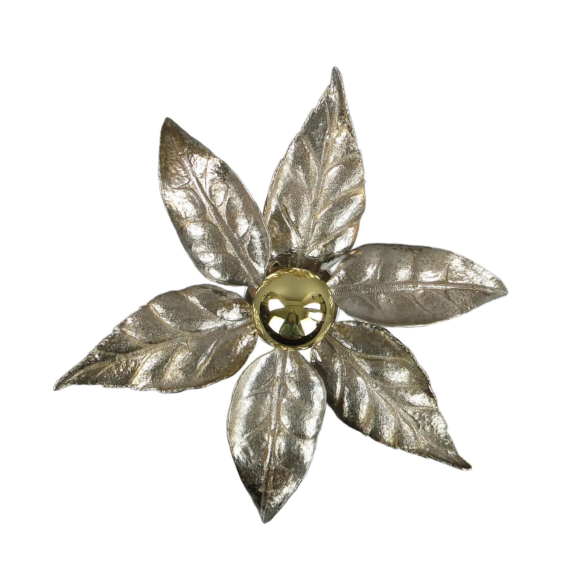 Wall sconce, Hollywood Regency, silver brass, by W. Daro, Belgium, 1970s.
