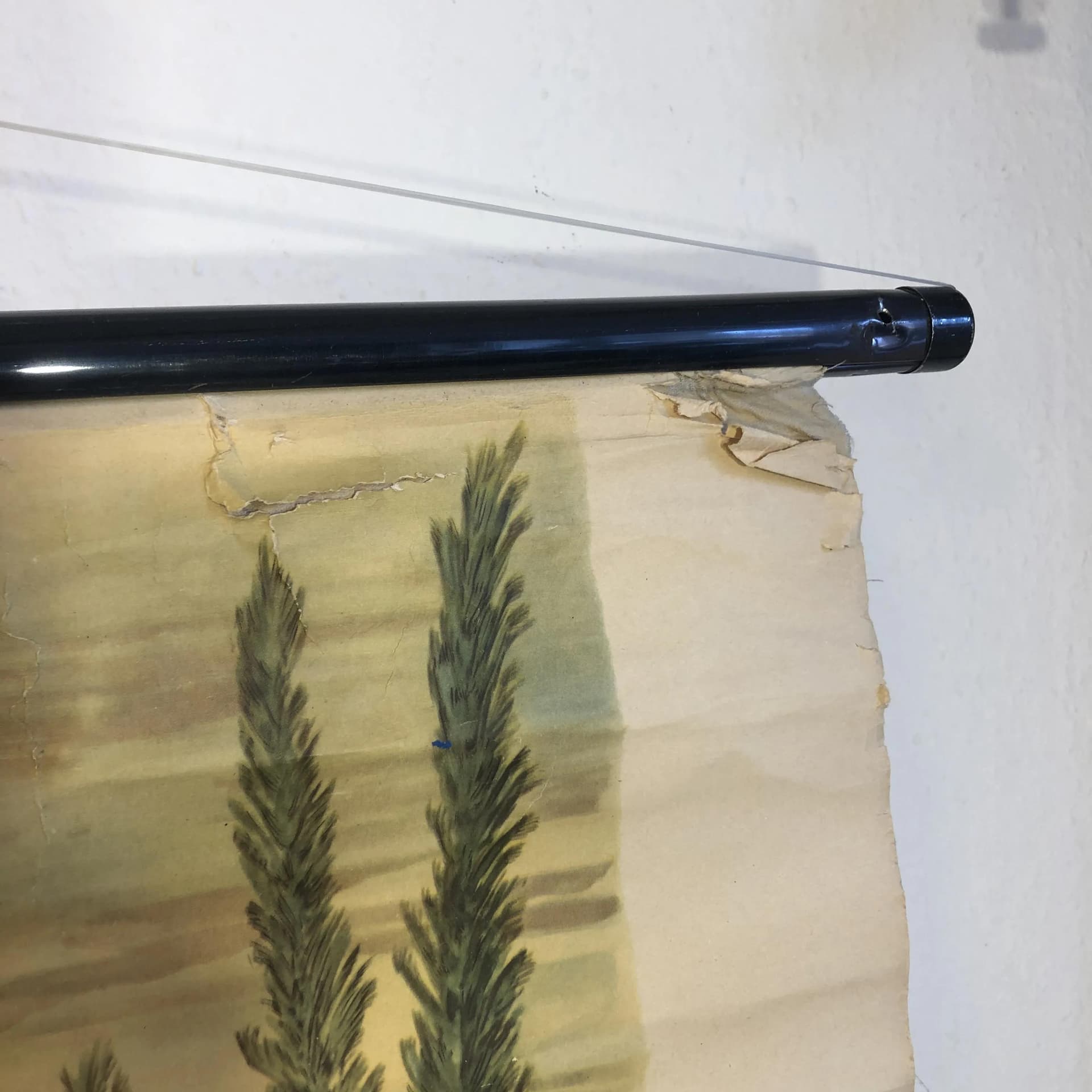 Tablica edukacyjna Okres Dewon, papier płótno żółty, aut. H. Dost, Niemcy, lata 70., 116x75 cm - 30929