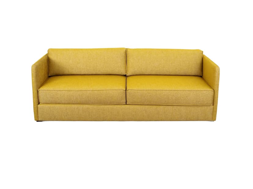 Sofa, skandynawski design, żółty, tkanina, Polska, XXI w.