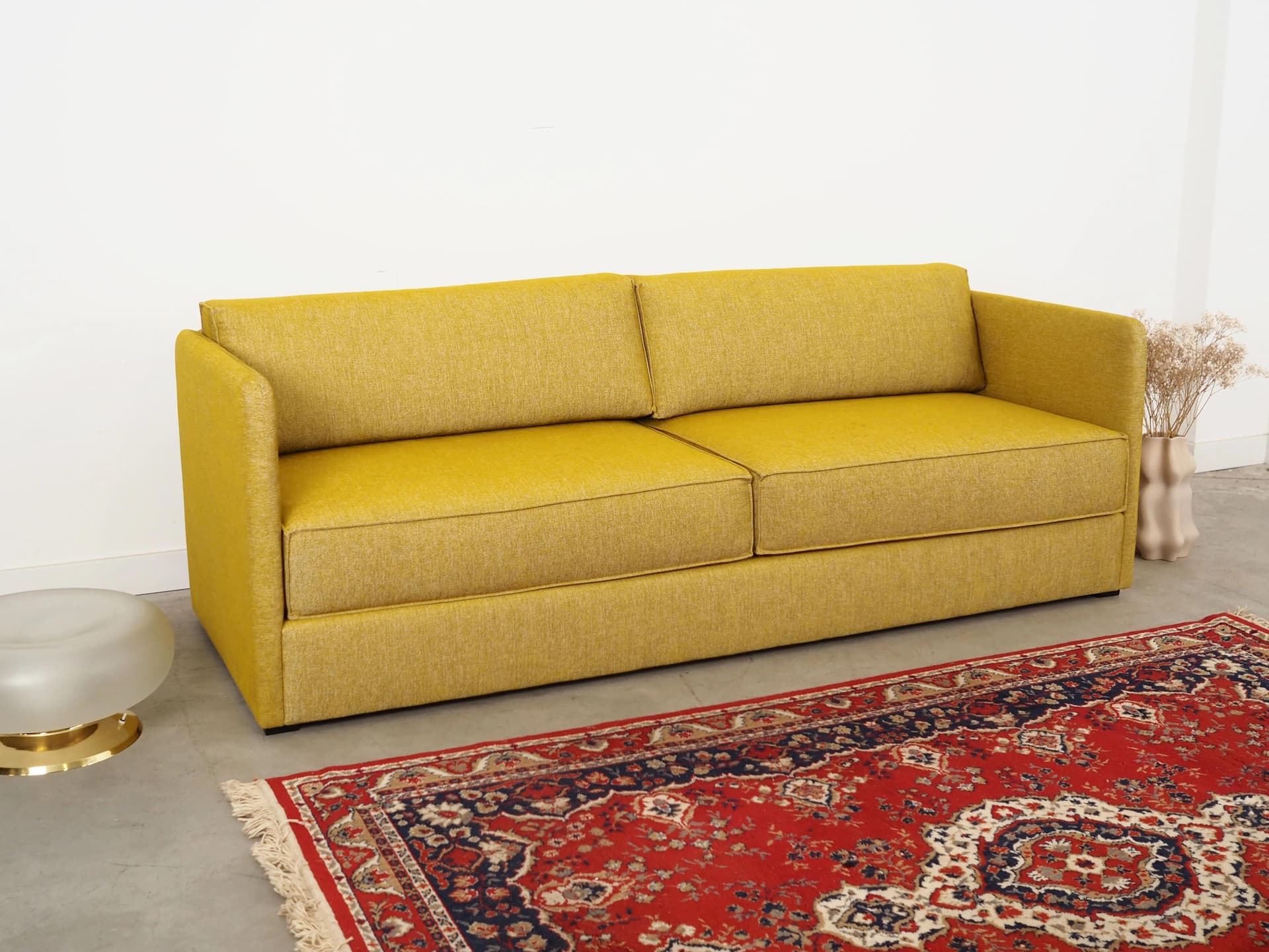 Sofa, skandynawski design, żółty, tkanina, Polska, XXI w. - 31108