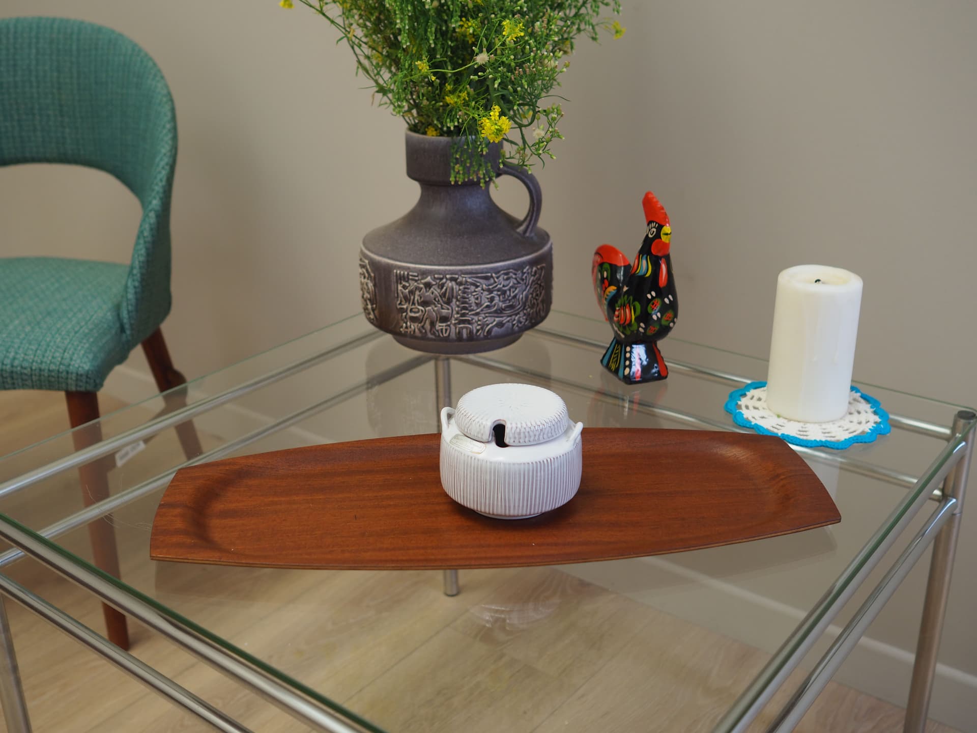 Cukiernica, ceramika biała, Løvemose Keramik, Dania, lata 70. - 64355