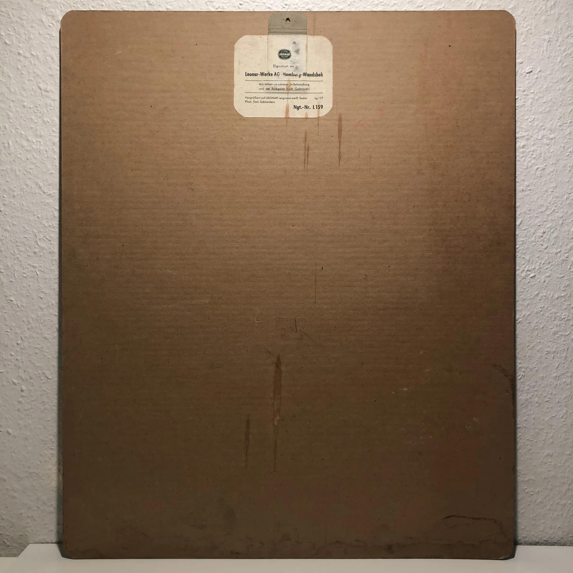 Reklama fotograficzna Leonar Photo Papiere, szary, papier fotograficzny, proj. T. Schneiders, Niemcy, lata 60. - 31177