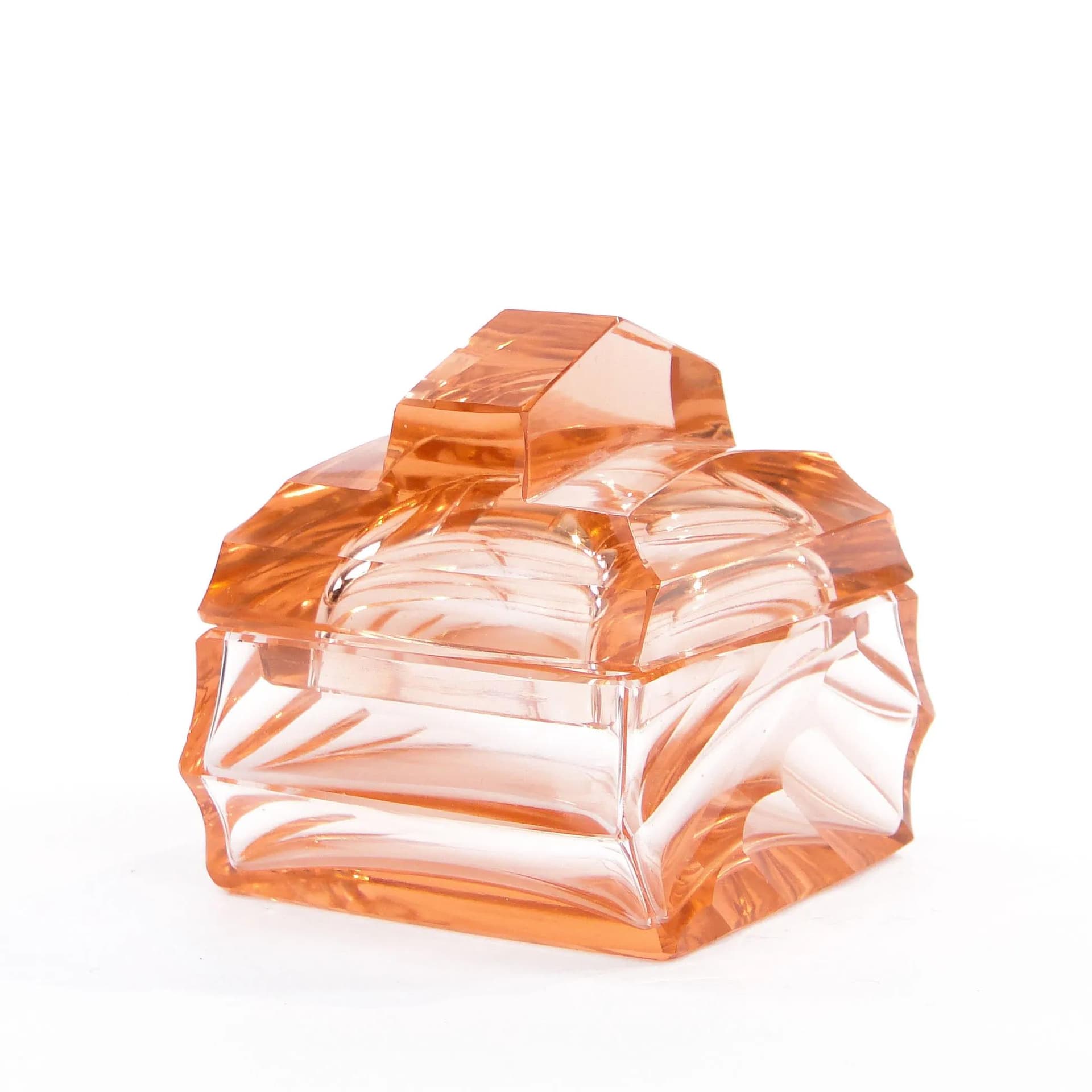 Bonbonniere Art Deco, multicolor crystal, Moser, Czech Republic, 1960s. - 31216