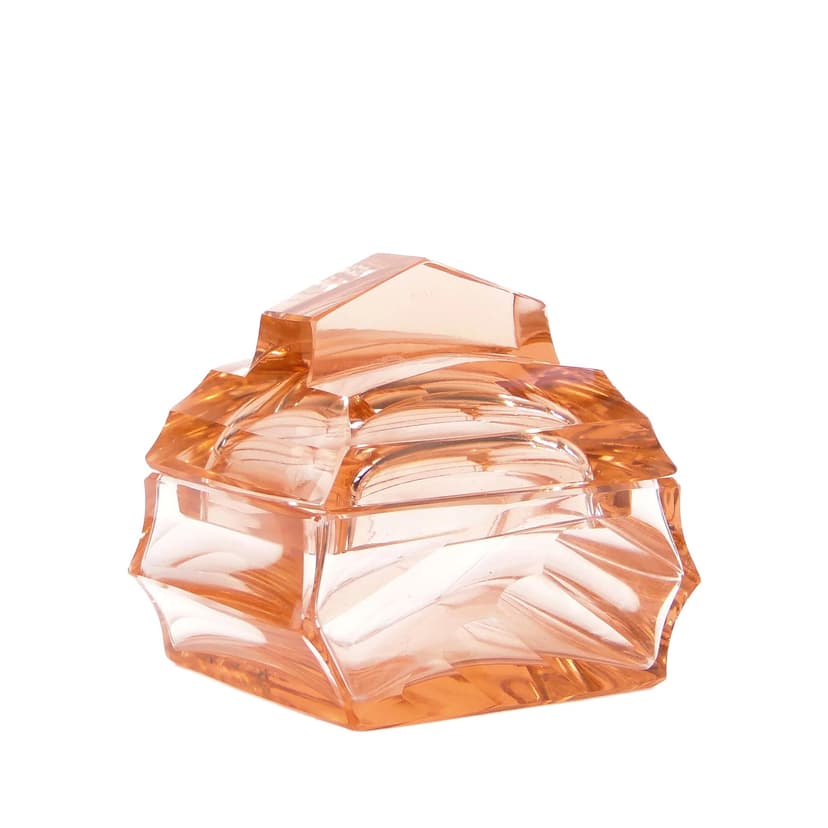 Bonbonniere Art Deco, multicolor crystal, Moser, Czech Republic, 1960s.