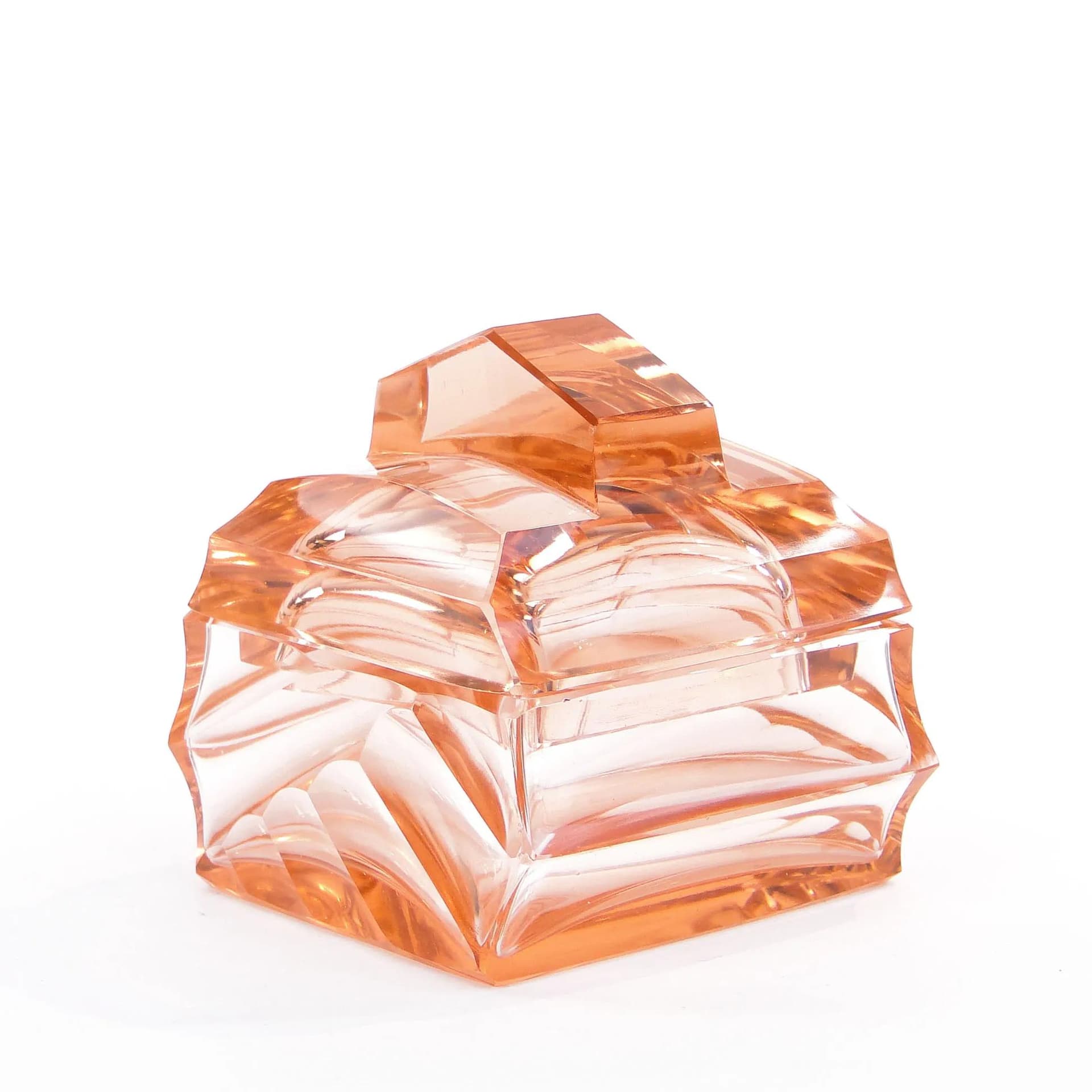 Bonbonniere Art Deco, multicolor crystal, Moser, Czech Republic, 1960s. - 31217