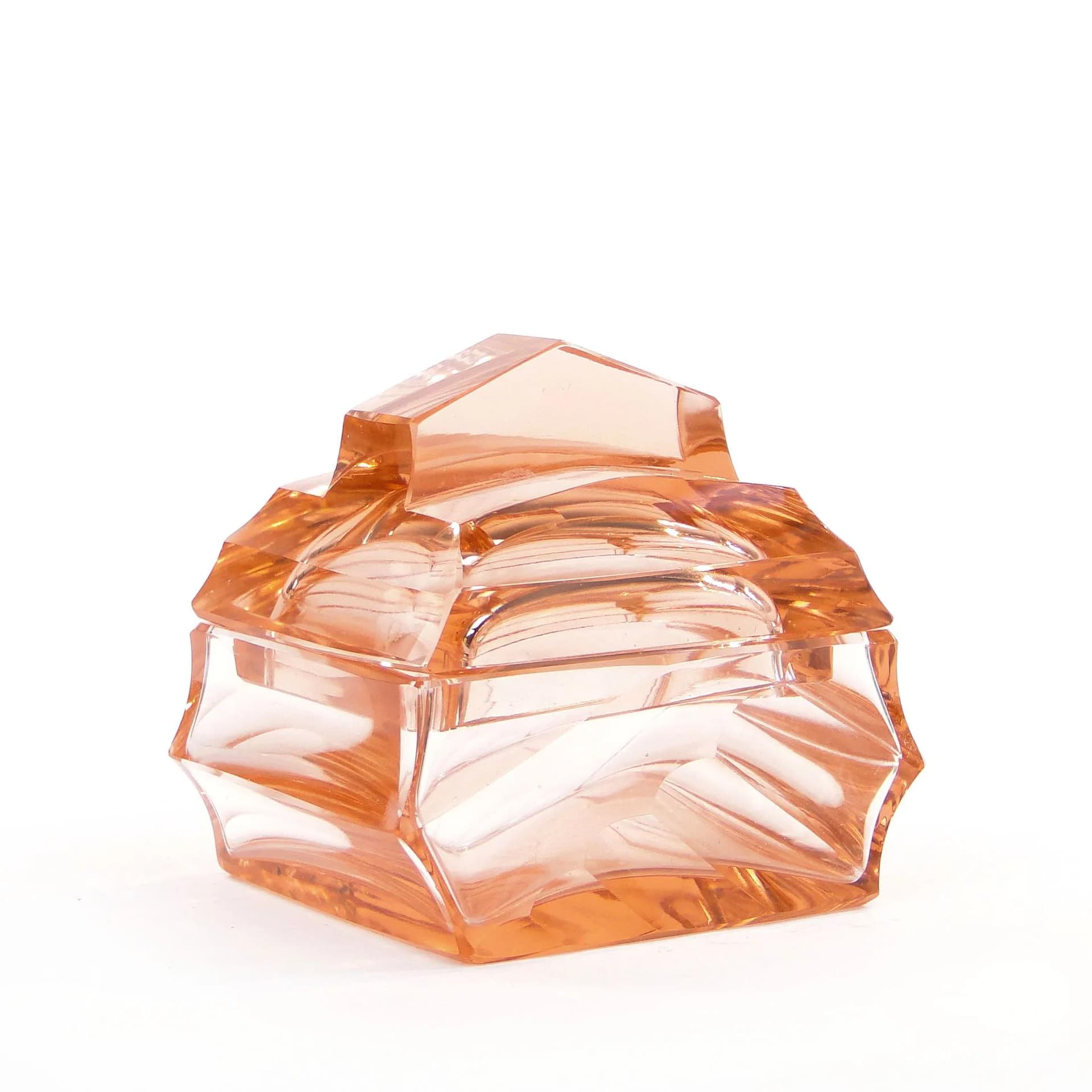 Bonbonniere Art Deco, multicolor crystal, Moser, Czech Republic, 1960s. - 31215