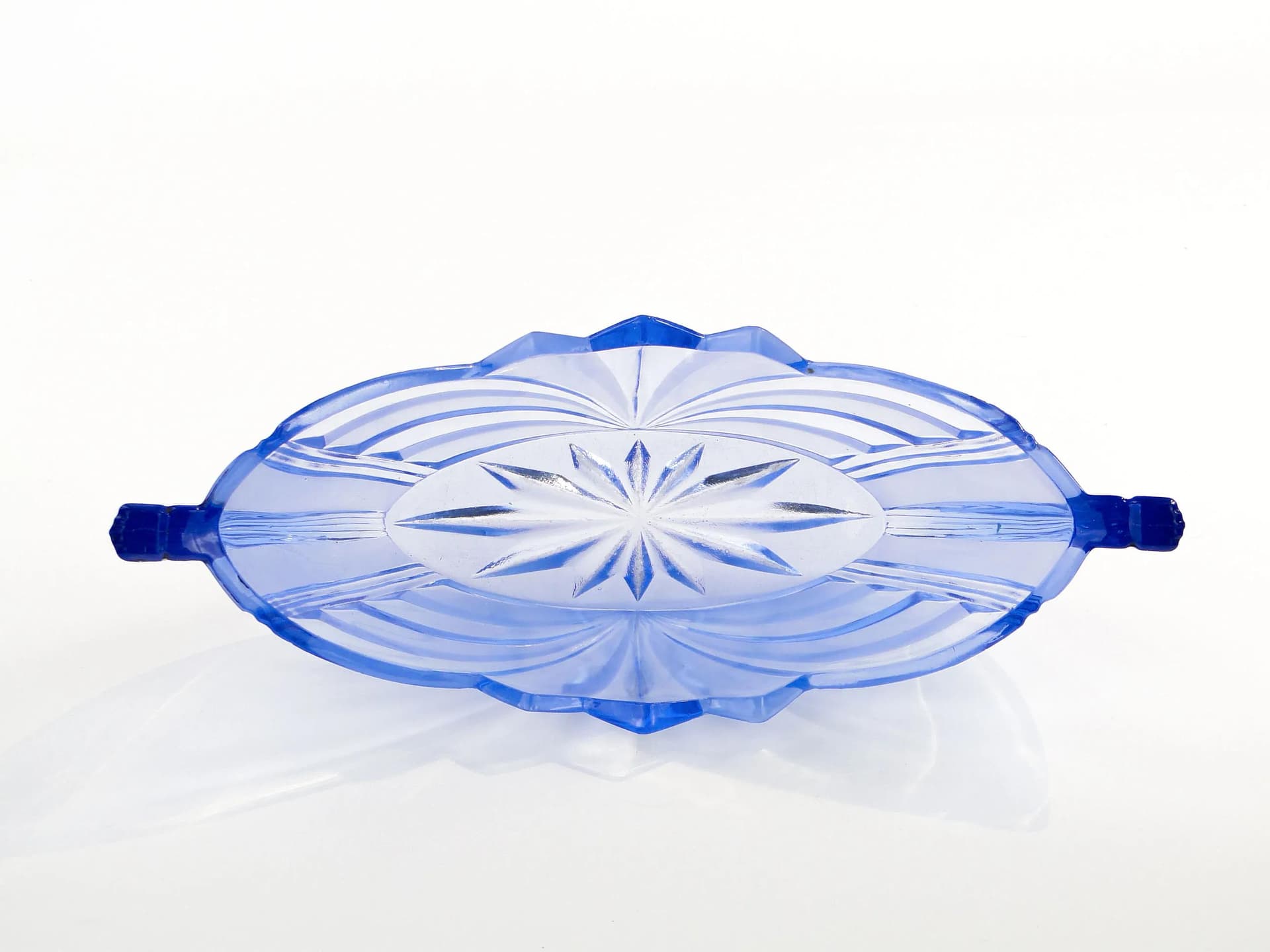 Art Deco Jardiniere, blue glass, Poland, 1930s. - 31212