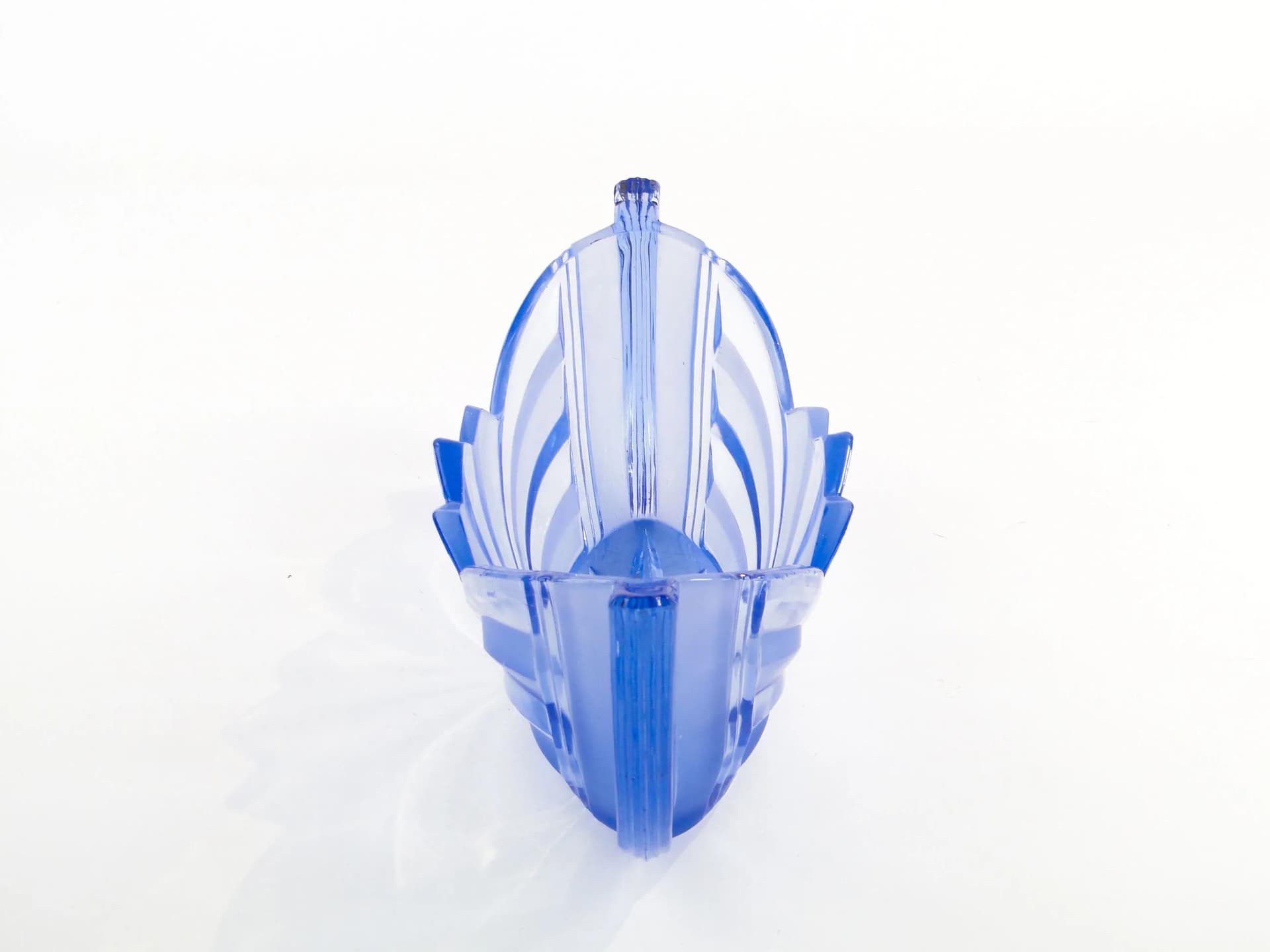 Art Deco Jardiniere, blue glass, Poland, 1930s. - 31210