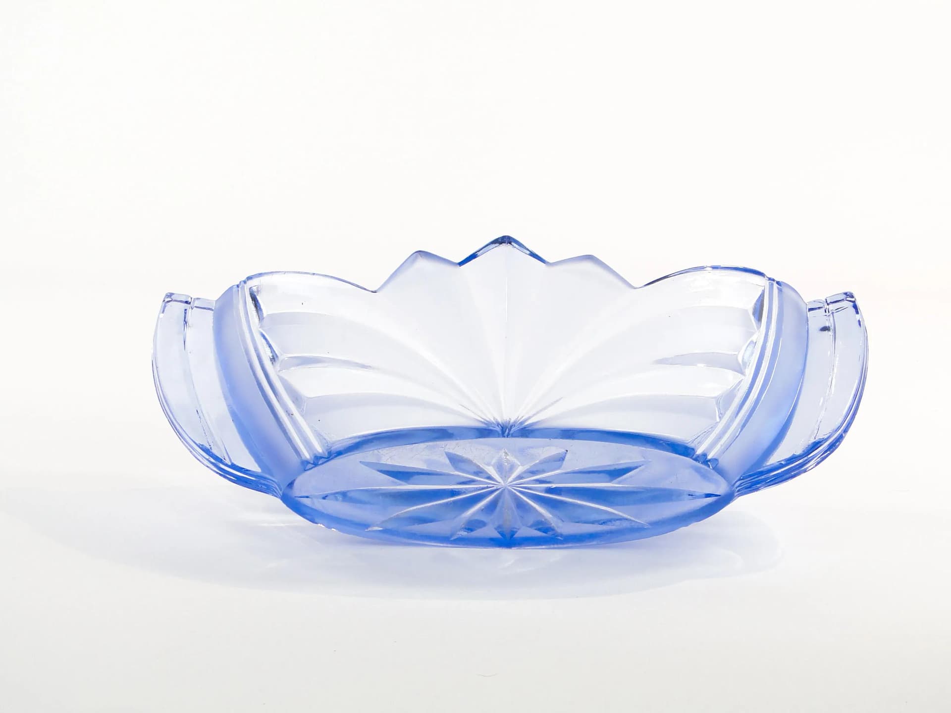 Art Deco Jardiniere, blue glass, Poland, 1930s. - 31213