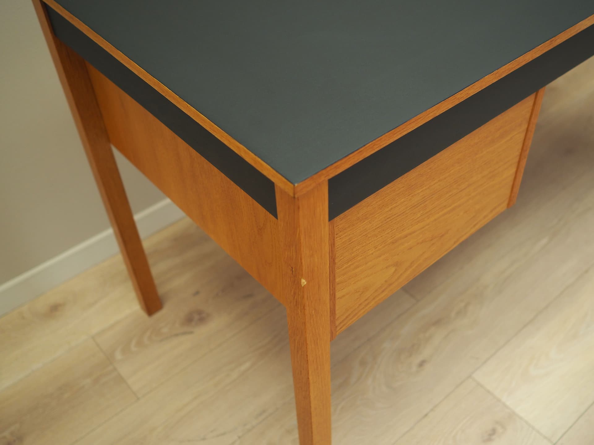 Desk, yellow ash, black ash, Denmark, 1970s - 64344