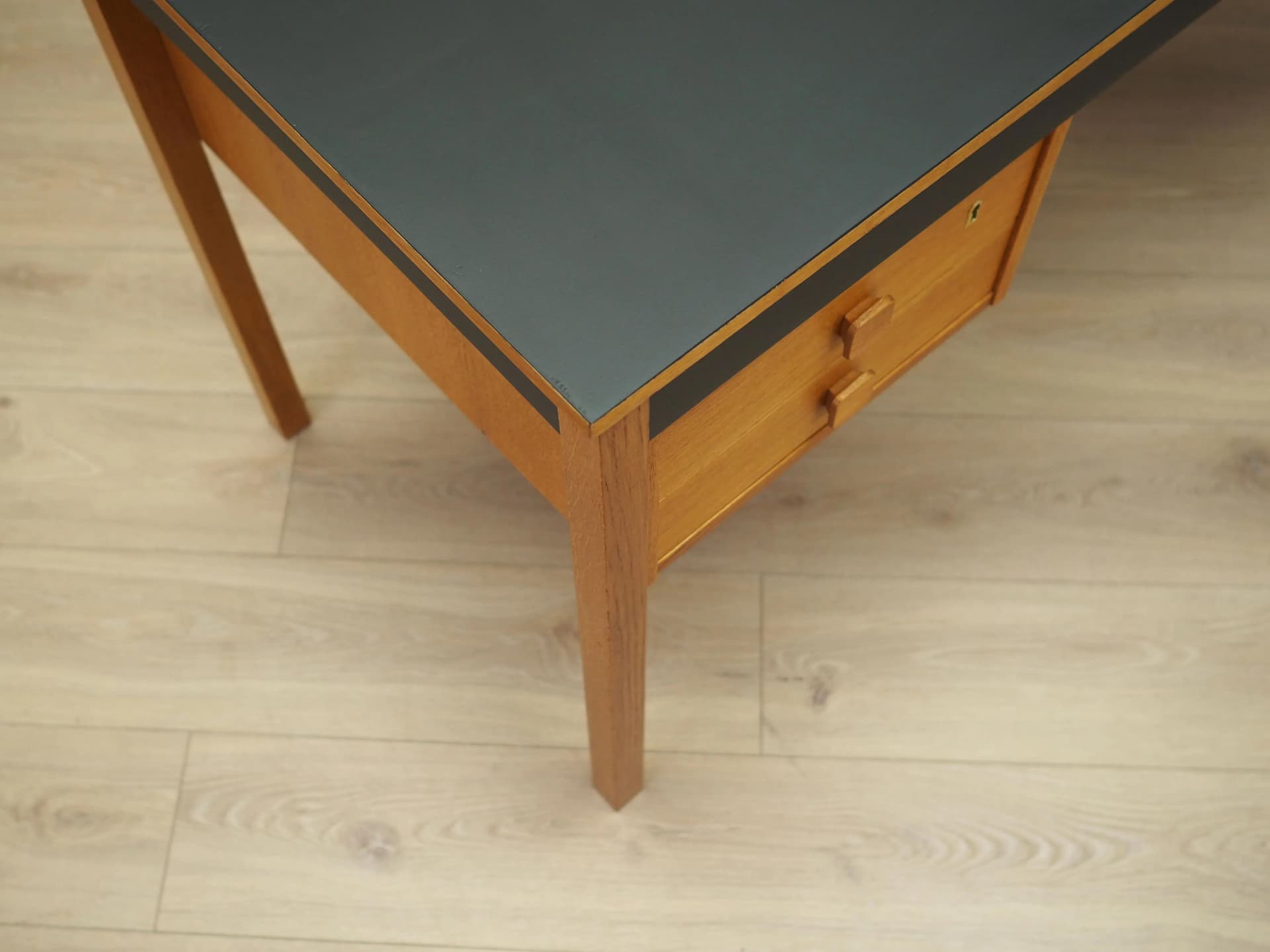 Desk, yellow ash, black ash, Denmark, 1970s - 31074