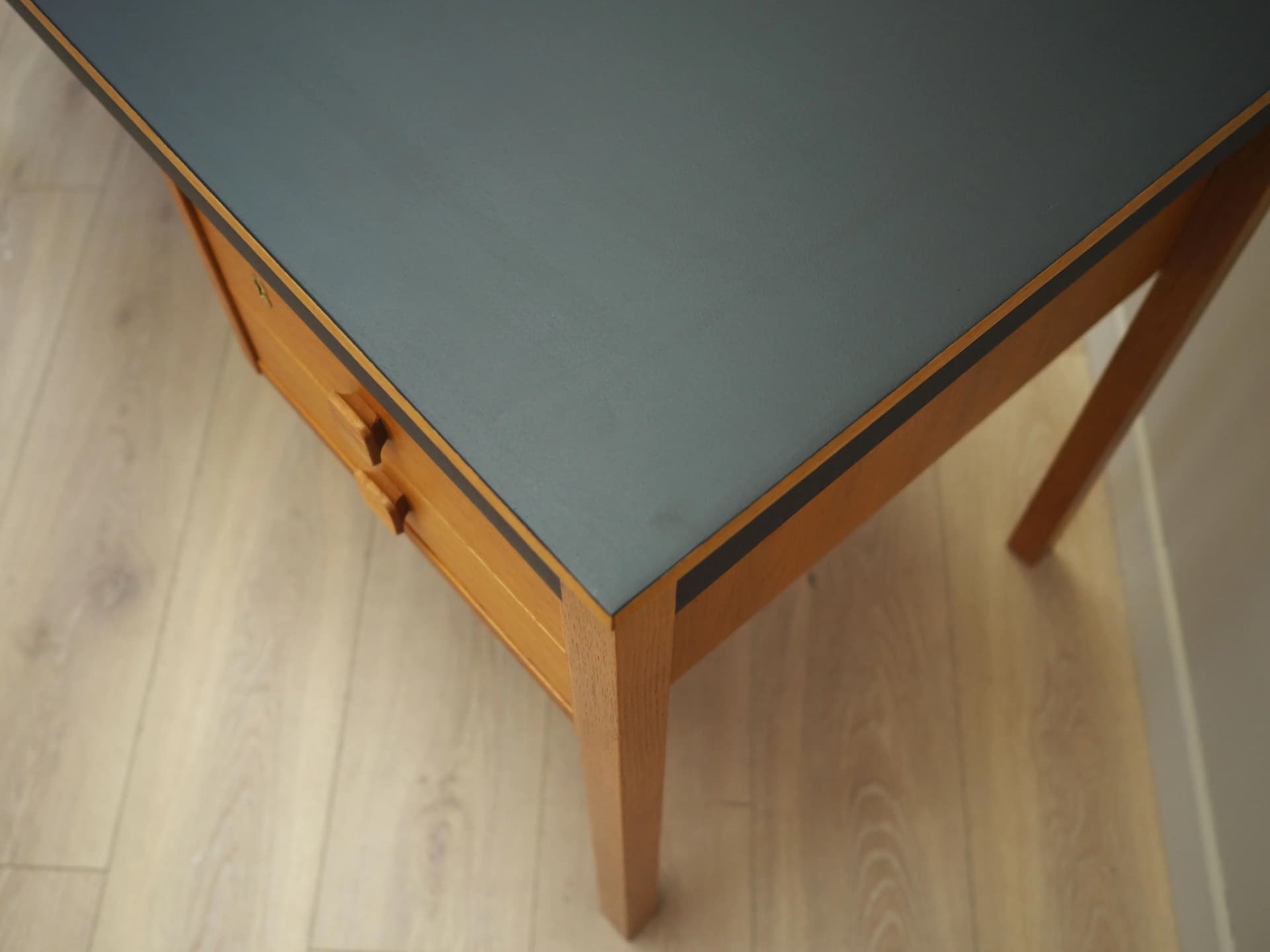 Desk, yellow ash, black ash, Denmark, 1970s - 31078