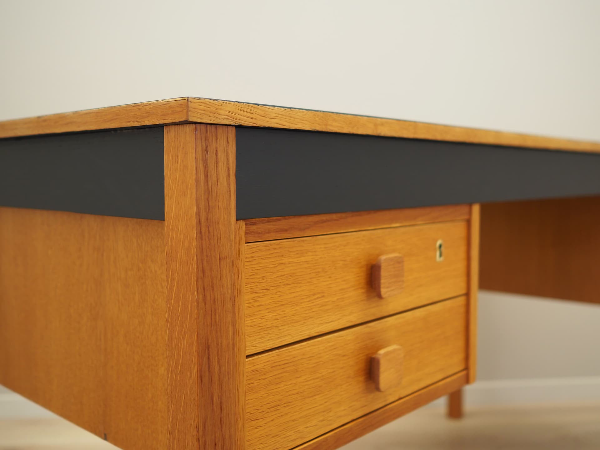 Desk, yellow ash, black ash, Denmark, 1970s - 64341
