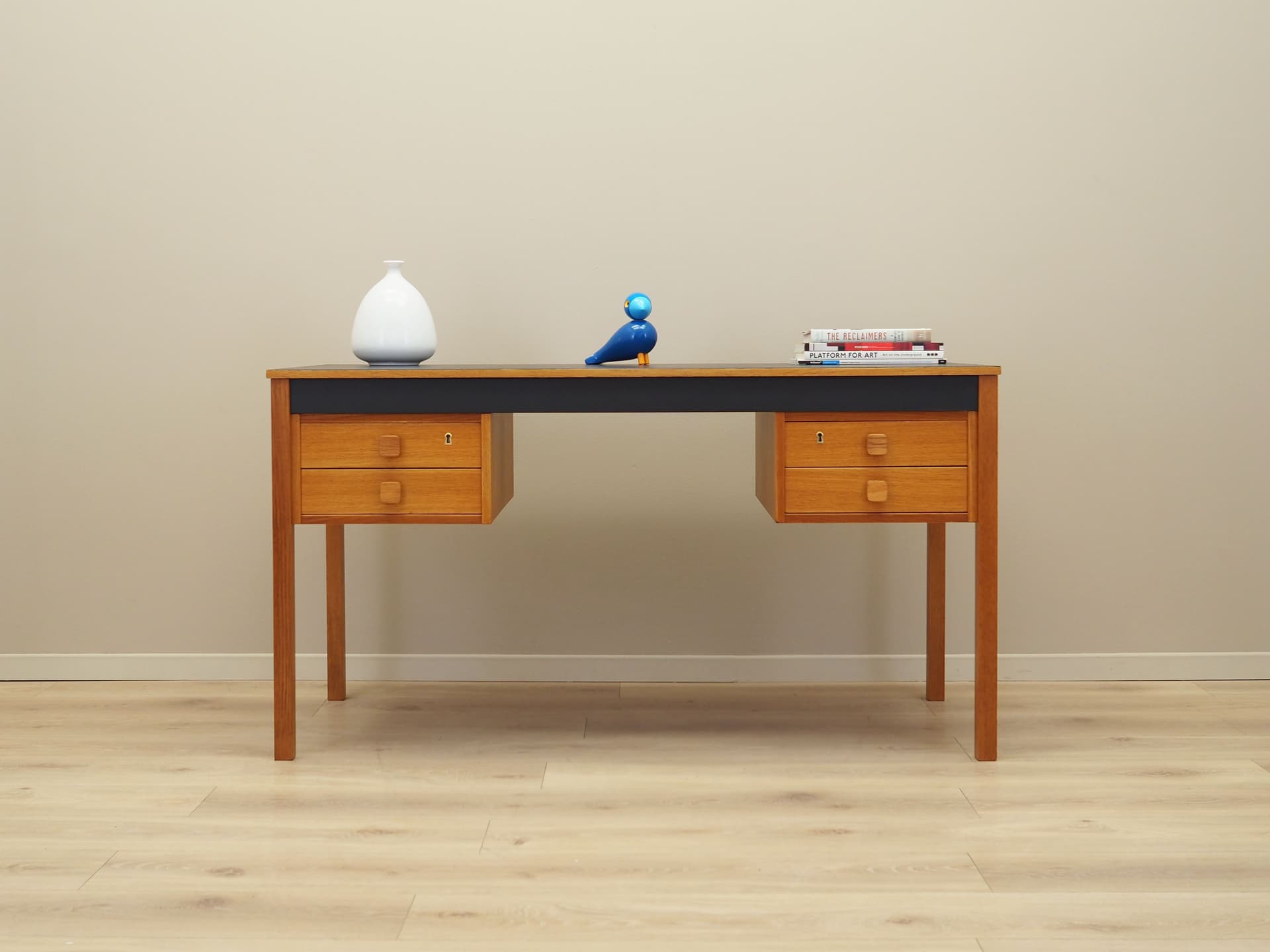 Desk, yellow ash, black ash, Denmark, 1970s - 64340