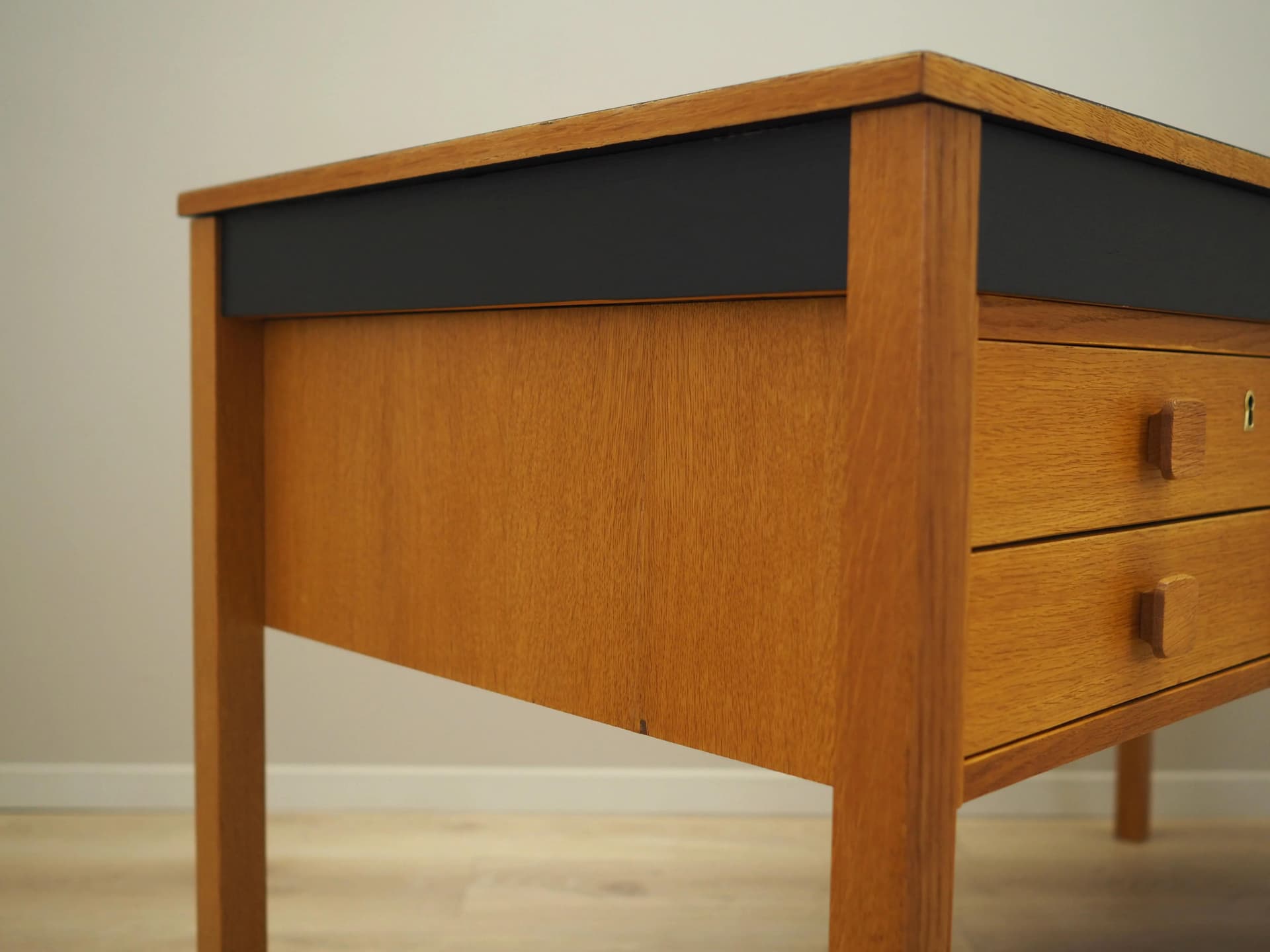 Desk, yellow ash, black ash, Denmark, 1970s - 31079