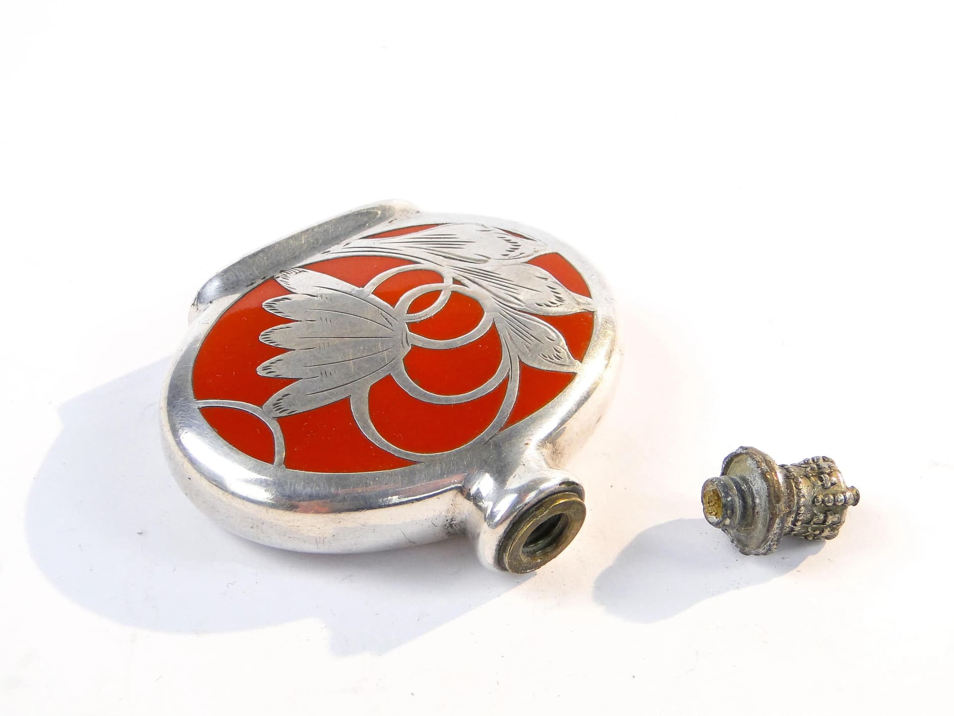 Perfume Bottle Art Nouveau, red, porcelain, Austria, early 20th century - 31206