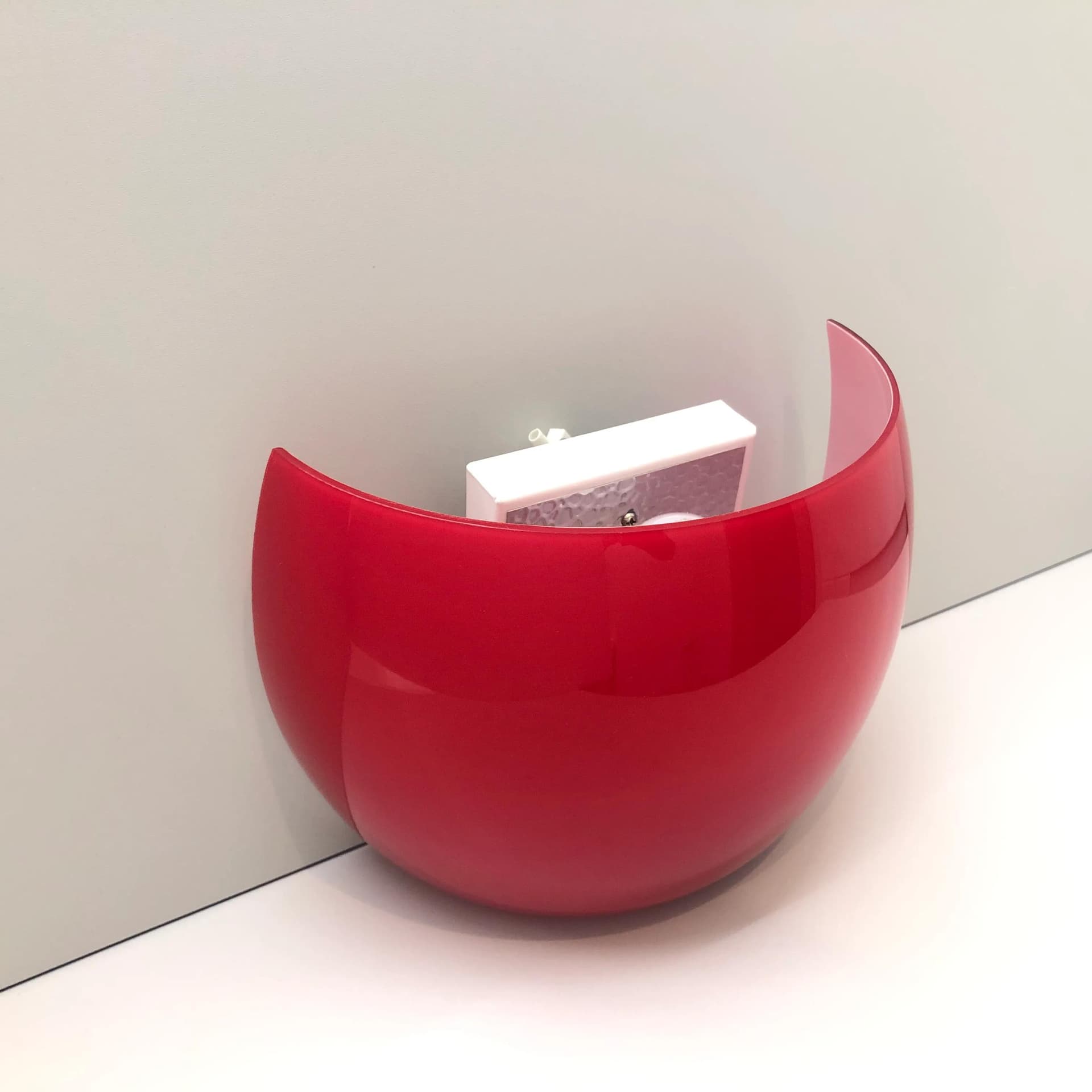 Wall lamp, red glass, metal, Massive, Belgium, 2000s. - 31147