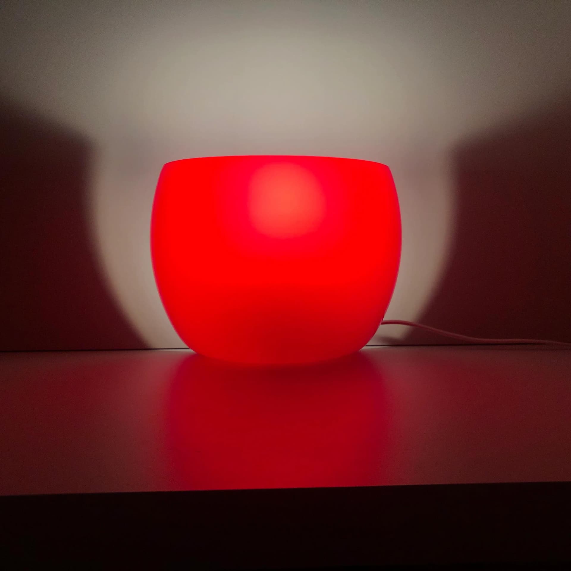 Wall lamp, red glass, metal, Massive, Belgium, 2000s. - 31143