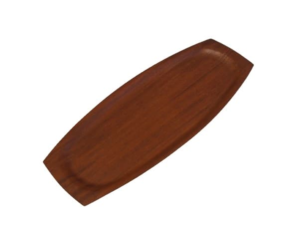 Tray, teak, orange, Denmark, 1960s