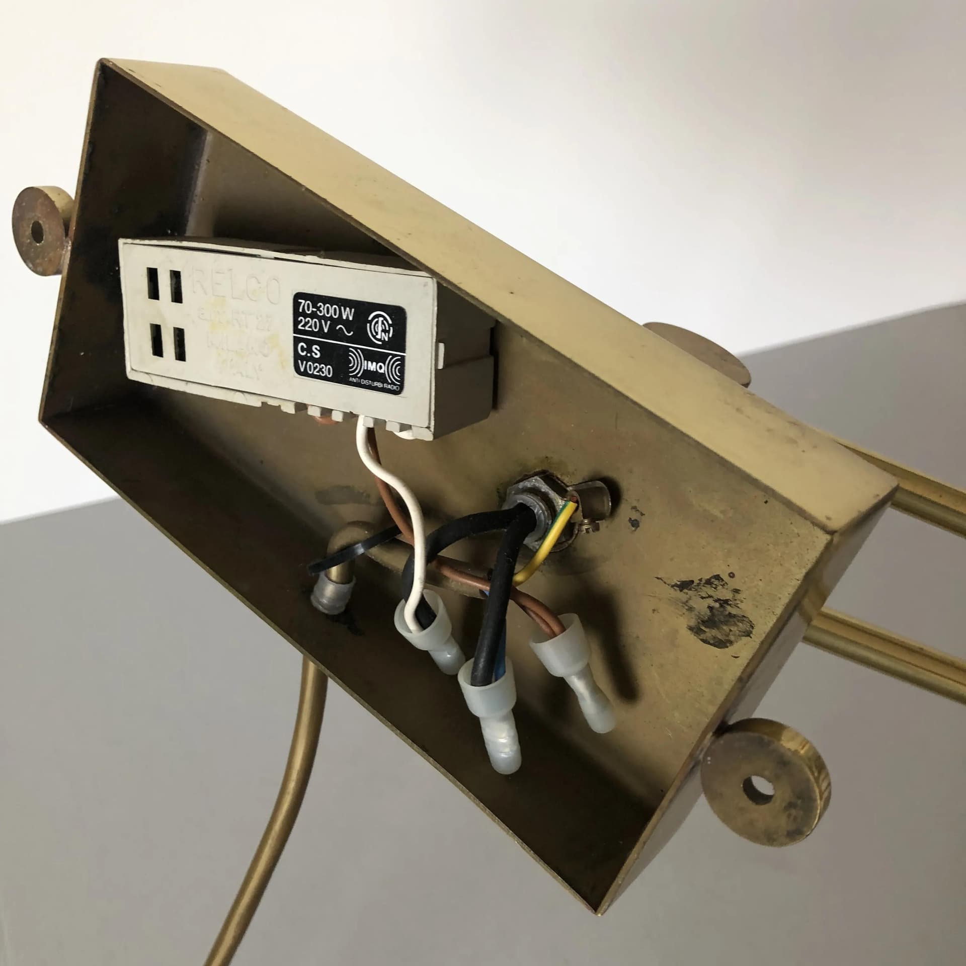 Mosiężny kinkiet geometryczny, Niemcy, lata 70. - 31355