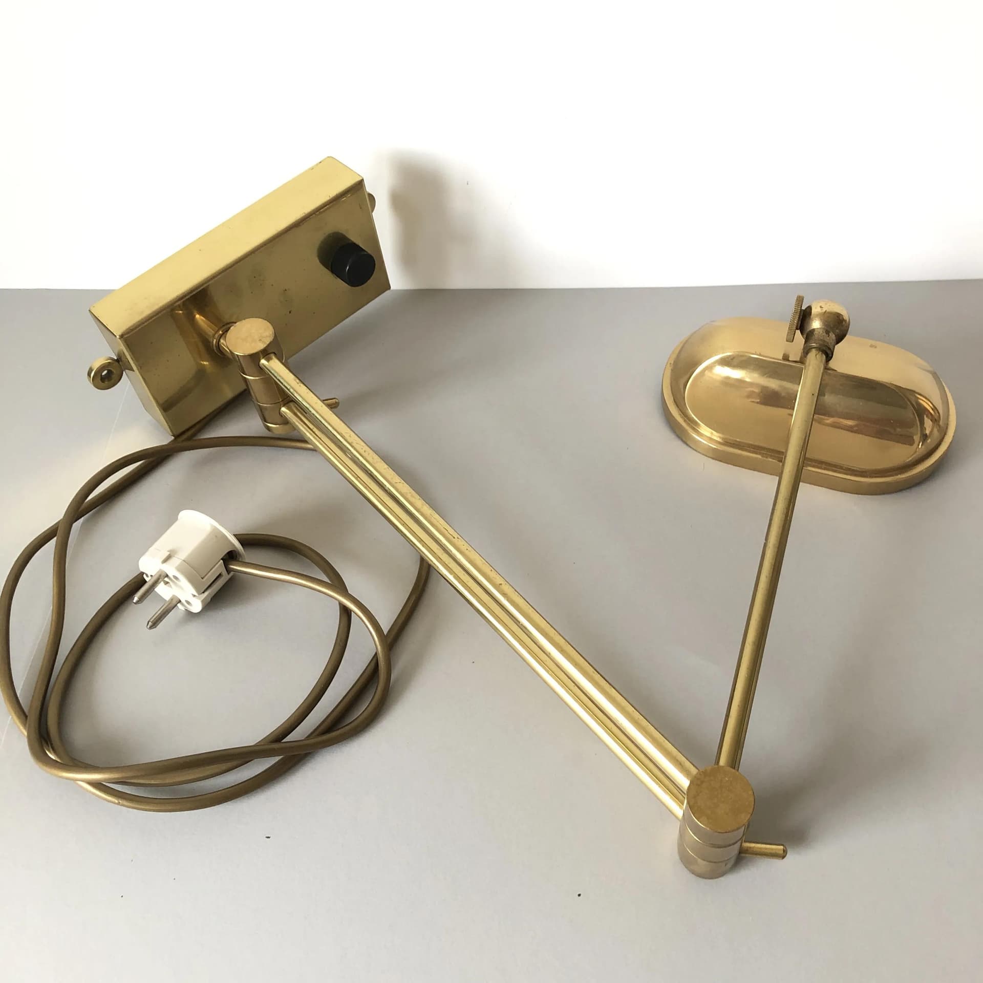 Mosiężny kinkiet geometryczny, Niemcy, lata 70. - 31353