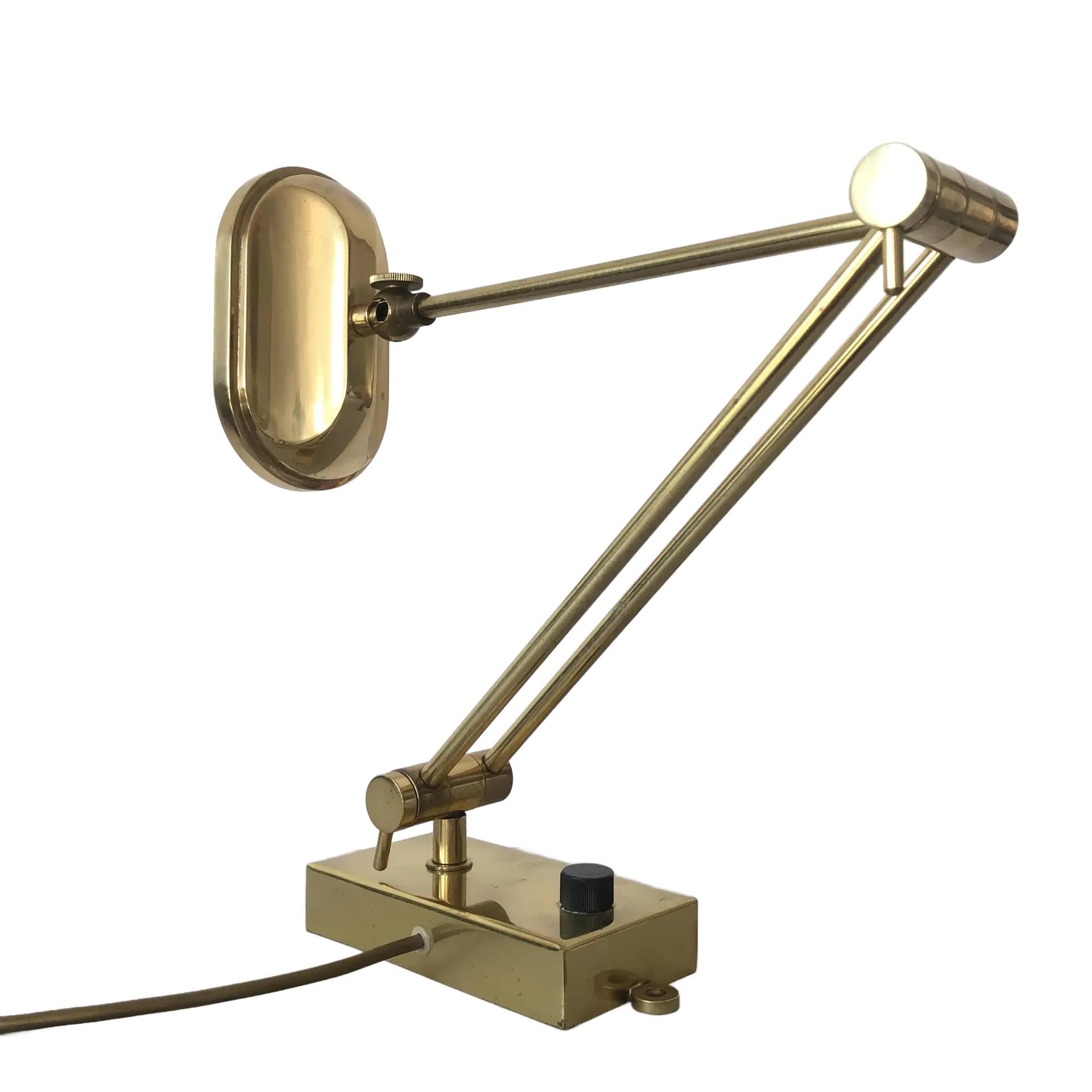 Mosiężny kinkiet geometryczny, Niemcy, lata 70.