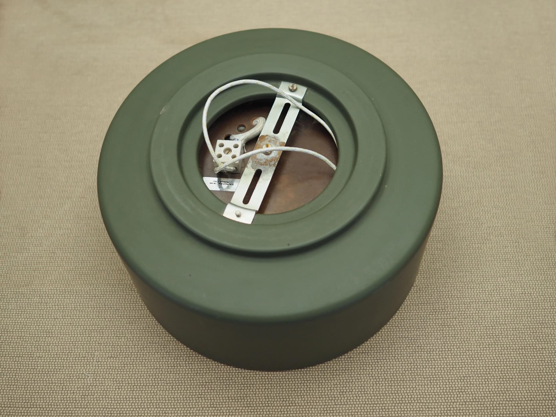 Ceiling lamp, Scandinavian design, green metal, Denmark, 1990s - 31266