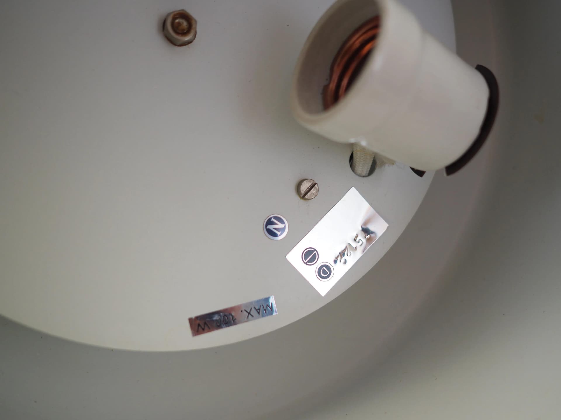 Ceiling lamp, Scandinavian design, green metal, Denmark, 1990s - 31264