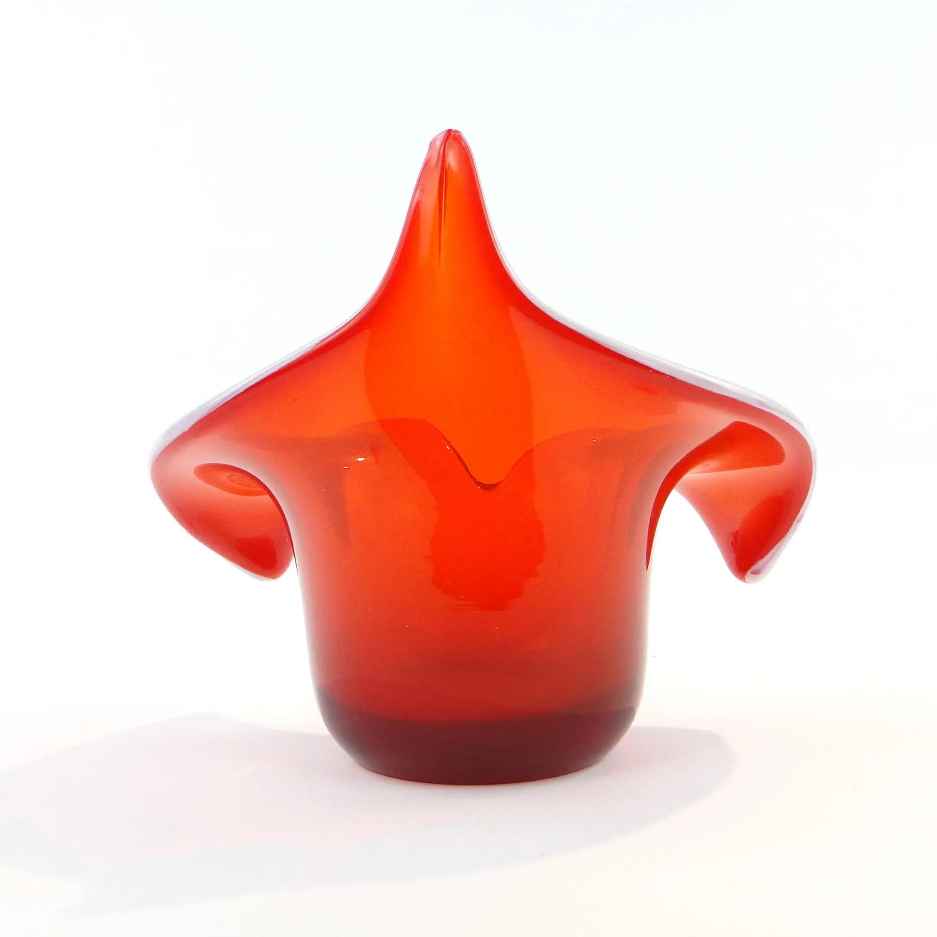 Wazon Kalia, szkło czerwony, proj. J. S. Drost, Ząbkowice, Polska, lata 80. - 31411