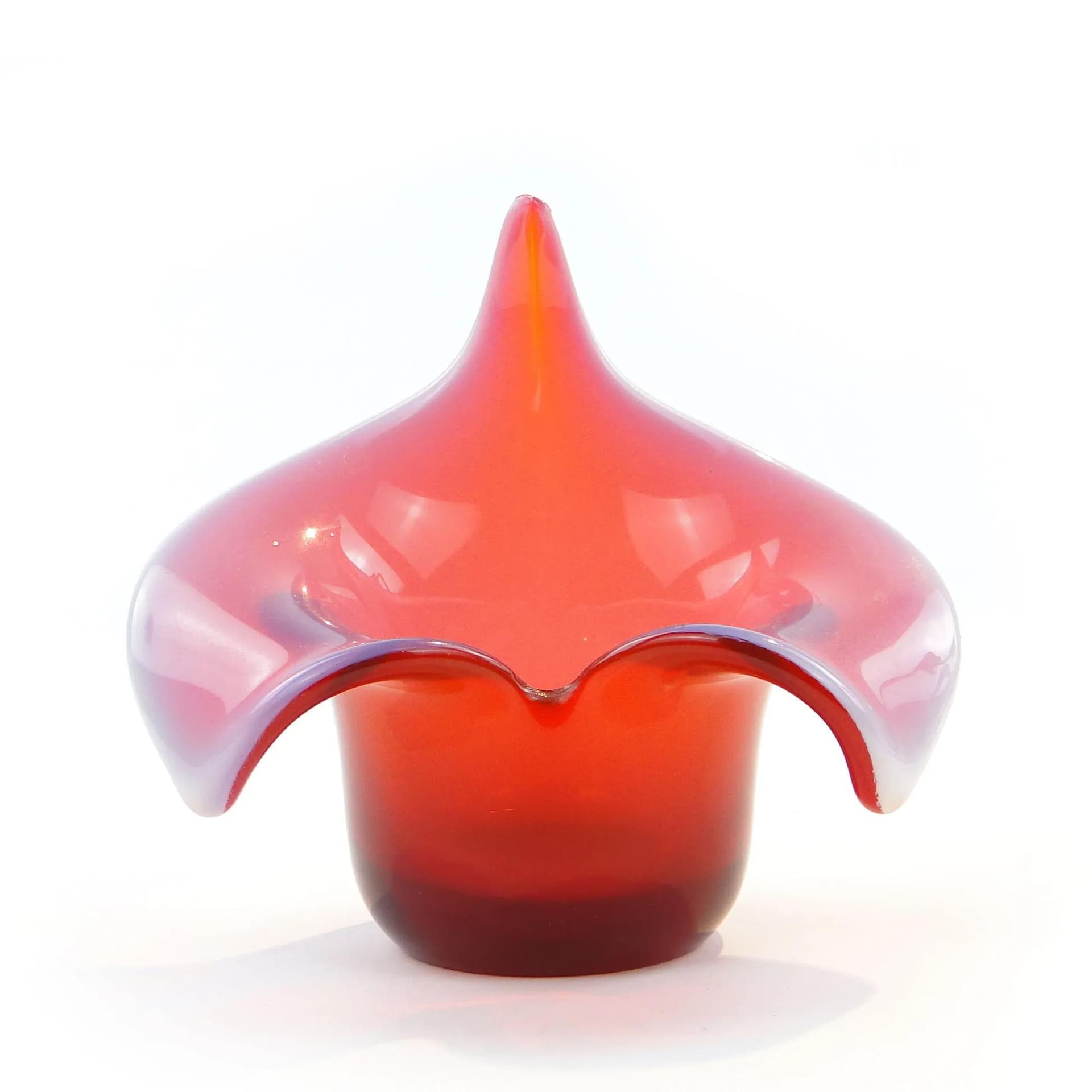 Wazon Kalia, szkło czerwony, proj. J. S. Drost, Ząbkowice, Polska, lata 80. - 31409