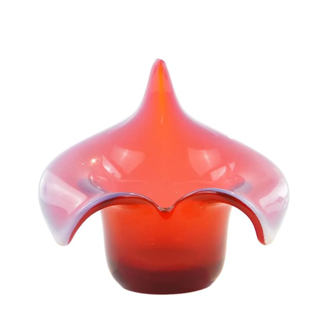 Wazon Kalia, szkło czerwony, proj. J. S. Drost, Ząbkowice, Polska, lata 80. - WYMIARY