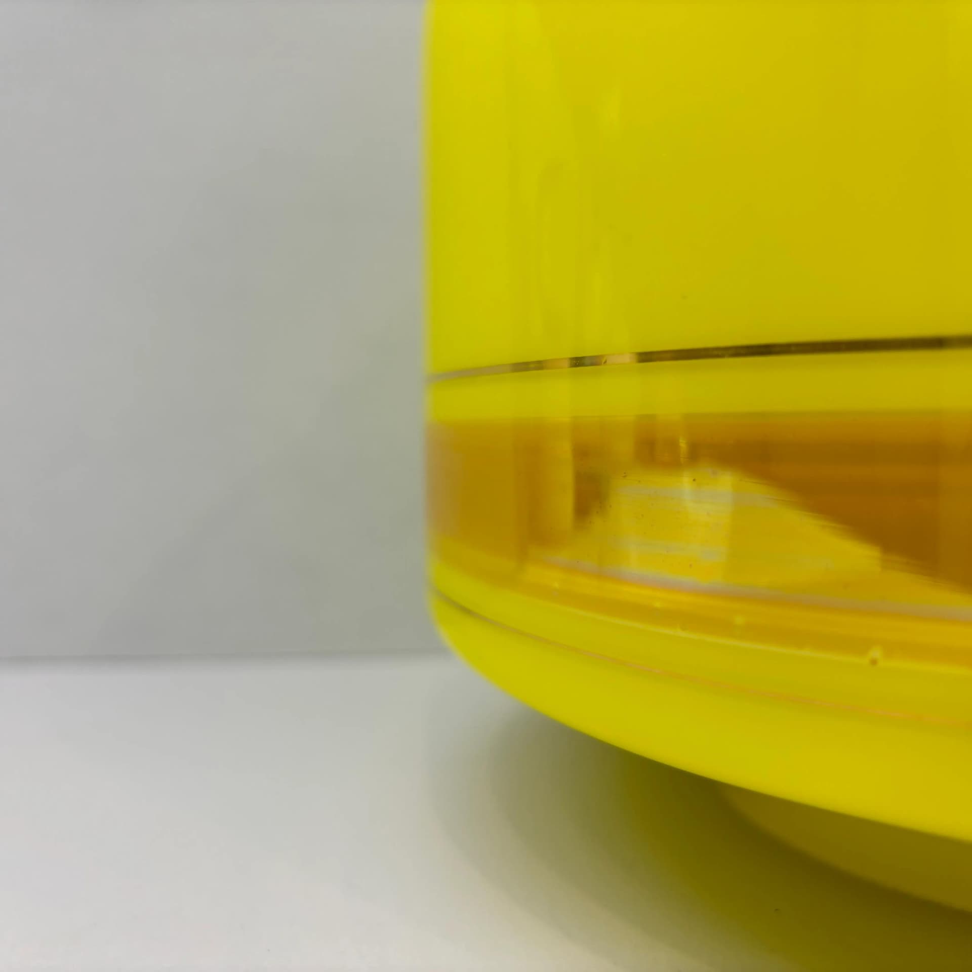 Ceiling lamp, yellow, glass, Poland, 1970s. - 31347