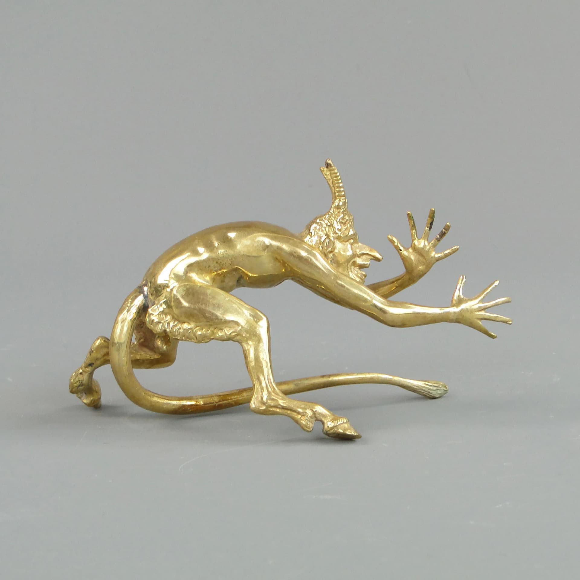 Figurine Dancing Mephisto, Art Nouveau, golden brass, Austria, early 20th c. - 31405