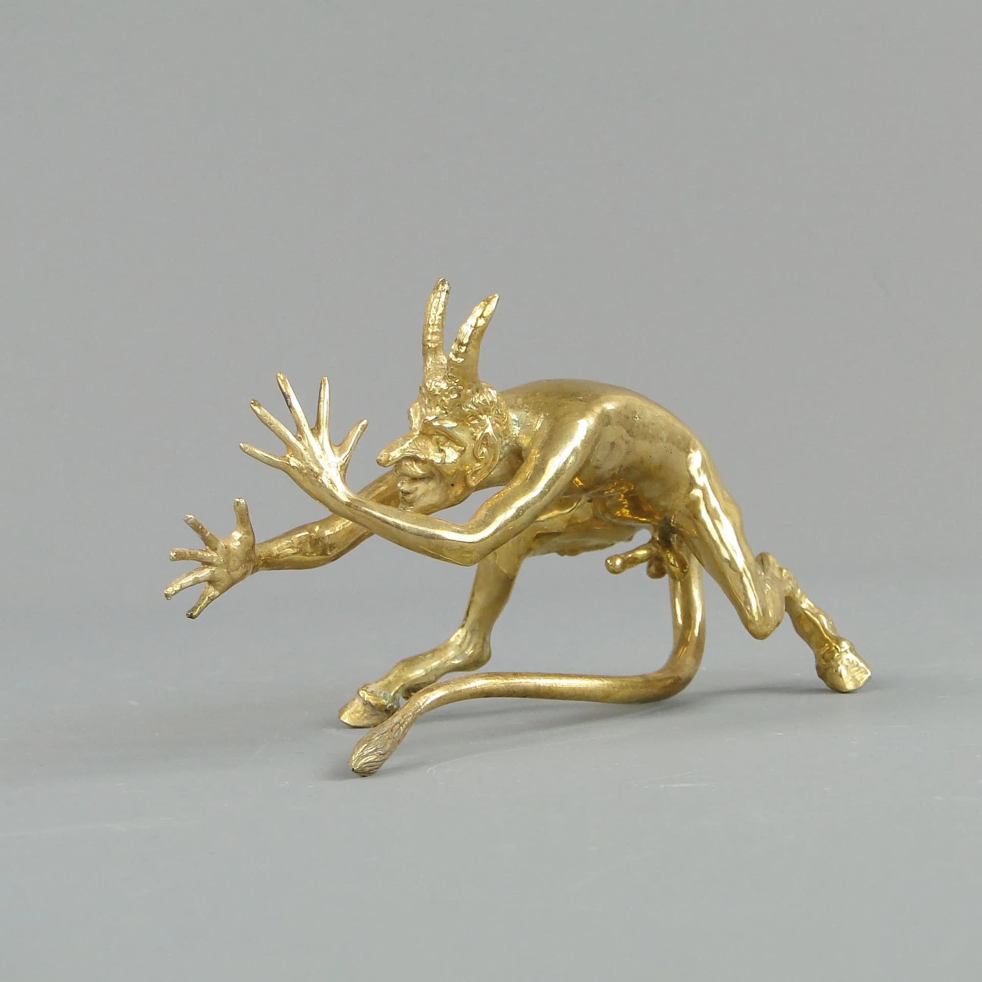 Figurine Dancing Mephisto, Art Nouveau, golden brass, Austria, early 20th c. - 31404