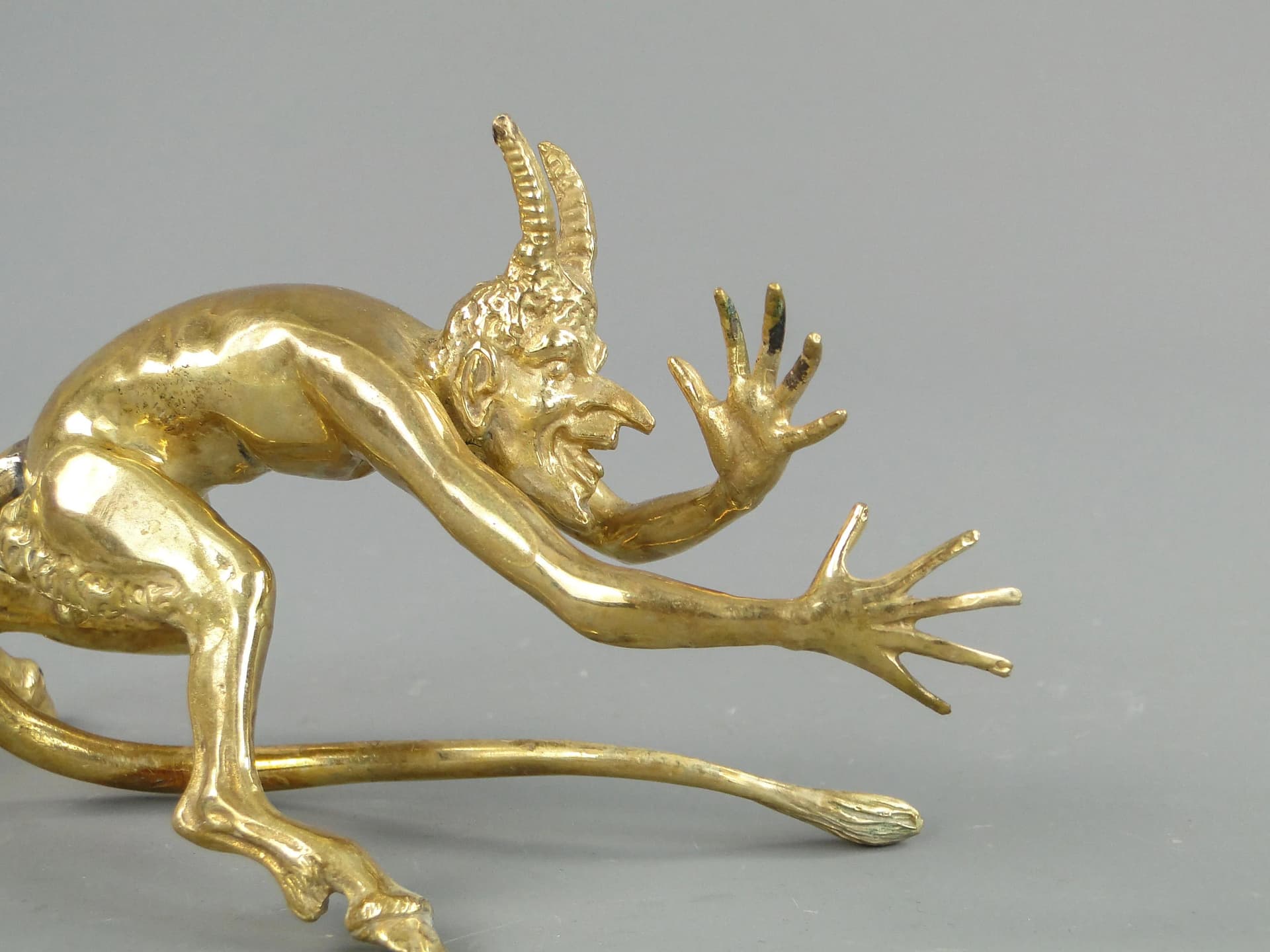 Figurine Dancing Mephisto, Art Nouveau, golden brass, Austria, early 20th c. - 31407